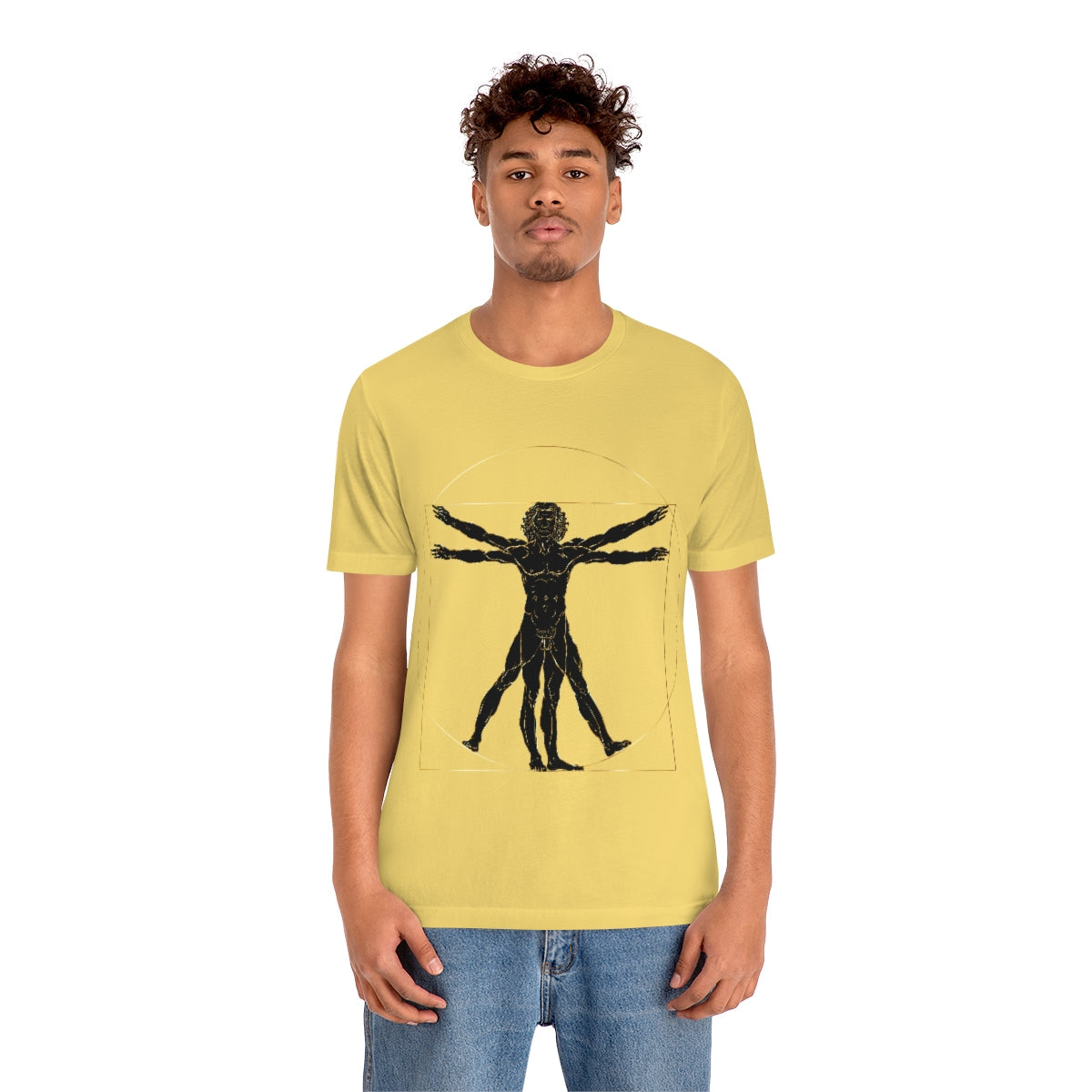 Vitruvian Man by Leonardo Da Vinci Science Lover Unisex Jersey Short Sleeve T-Shirt Ichaku [Perfect Gifts Selection]