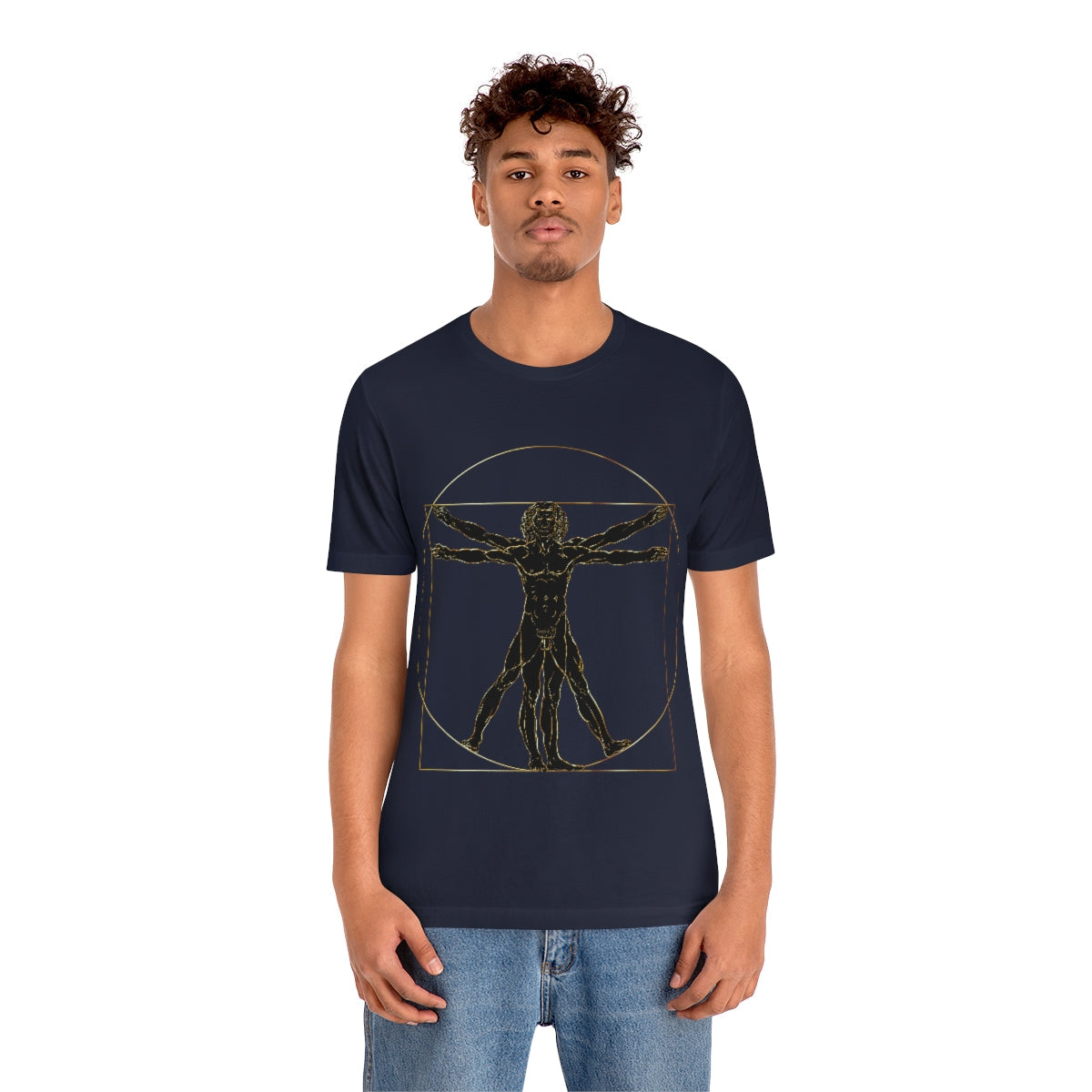 Vitruvian Man by Leonardo Da Vinci Science Lover Unisex Jersey Short Sleeve T-Shirt Ichaku [Perfect Gifts Selection]