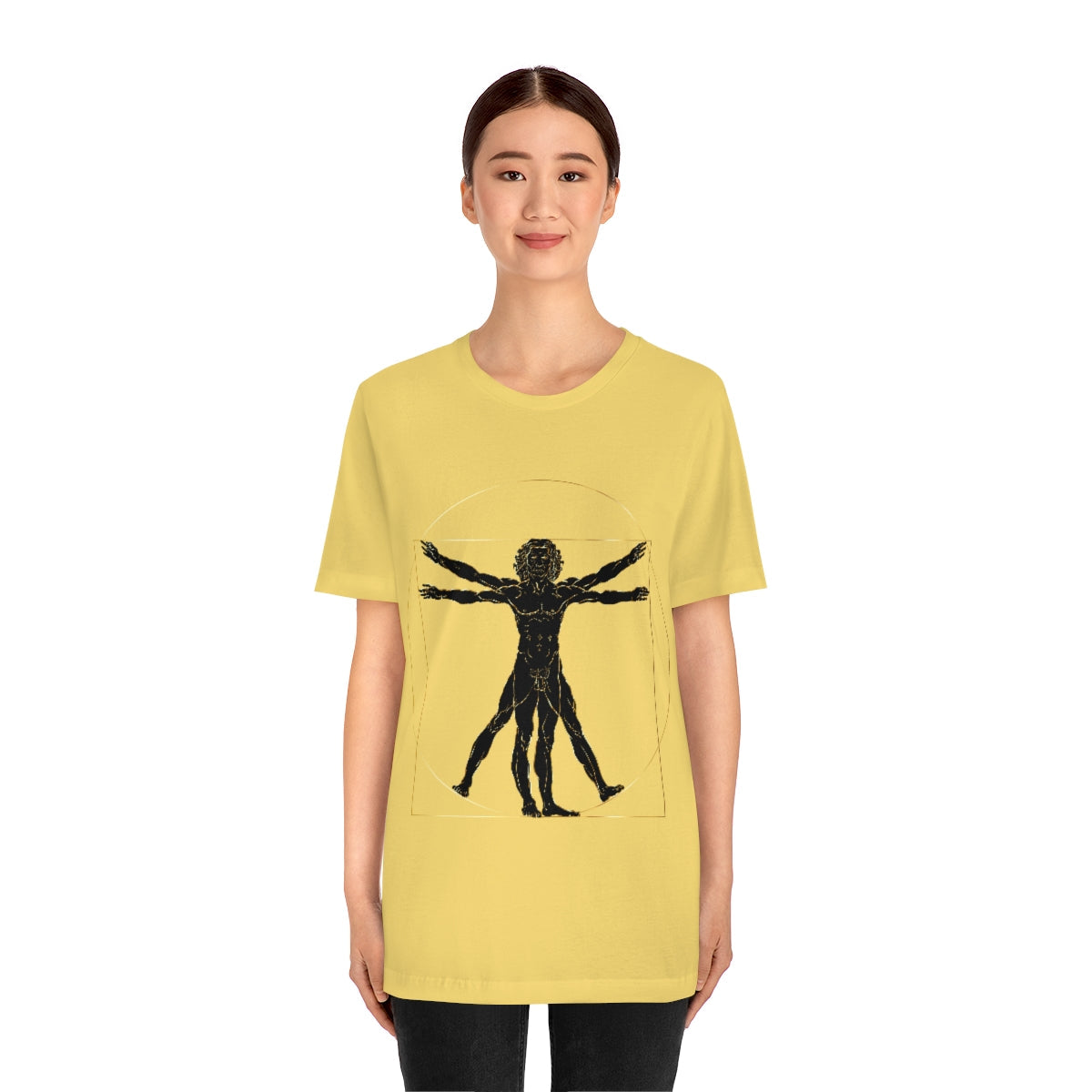 Vitruvian Man by Leonardo Da Vinci Science Lover Unisex Jersey Short Sleeve T-Shirt Ichaku [Perfect Gifts Selection]