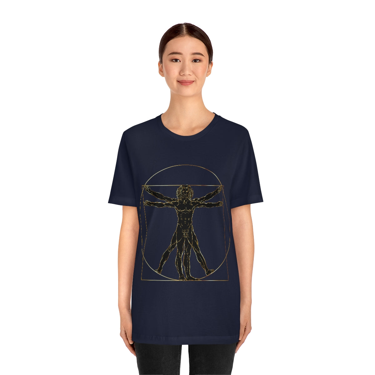 Vitruvian Man by Leonardo Da Vinci Science Lover Unisex Jersey Short Sleeve T-Shirt Ichaku [Perfect Gifts Selection]