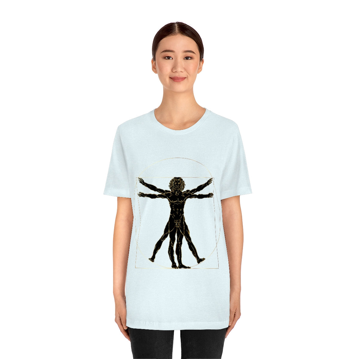 Vitruvian Man by Leonardo Da Vinci Science Lover Unisex Jersey Short Sleeve T-Shirt Ichaku [Perfect Gifts Selection]