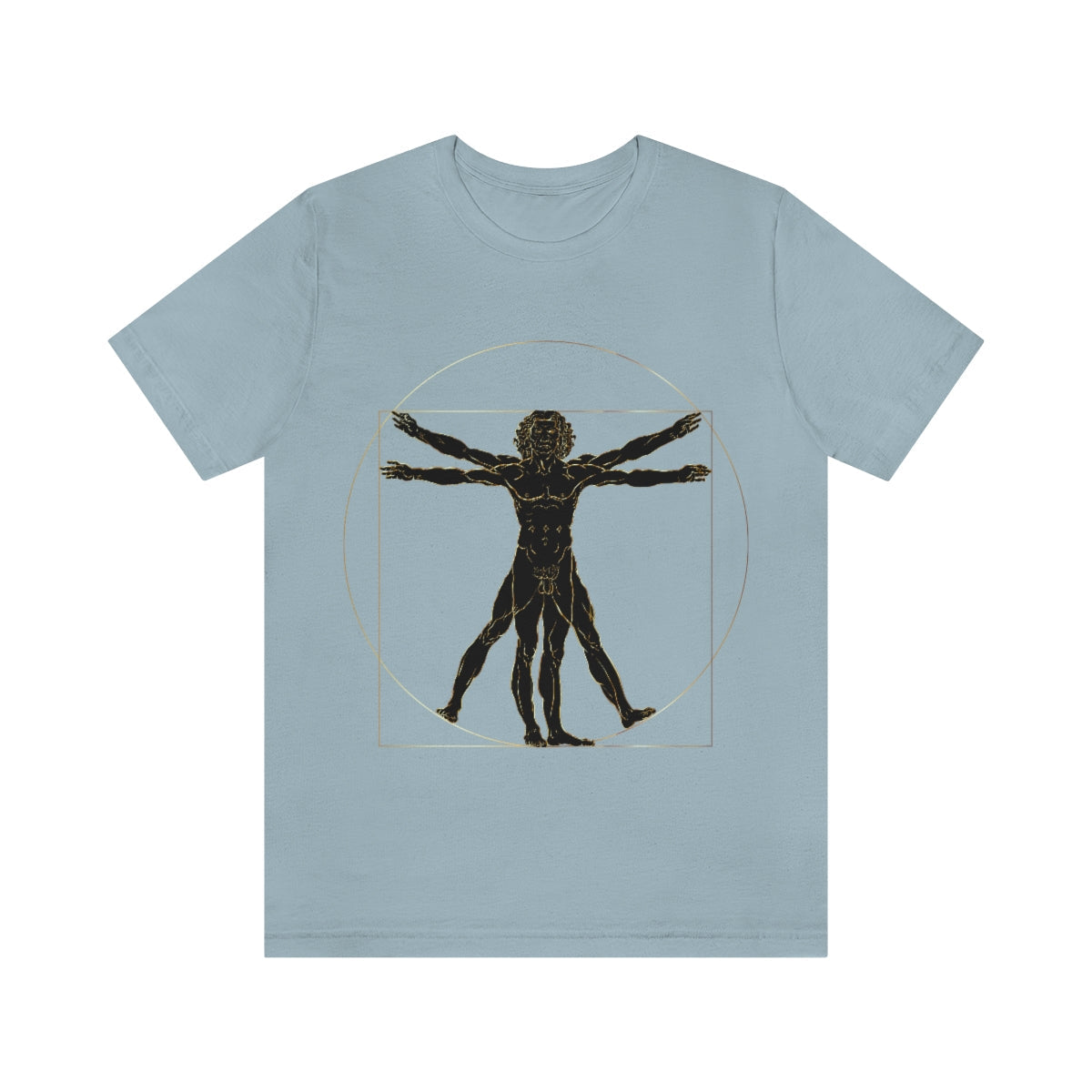 Vitruvian Man by Leonardo Da Vinci Science Lover Unisex Jersey Short Sleeve T-Shirt Ichaku [Perfect Gifts Selection]