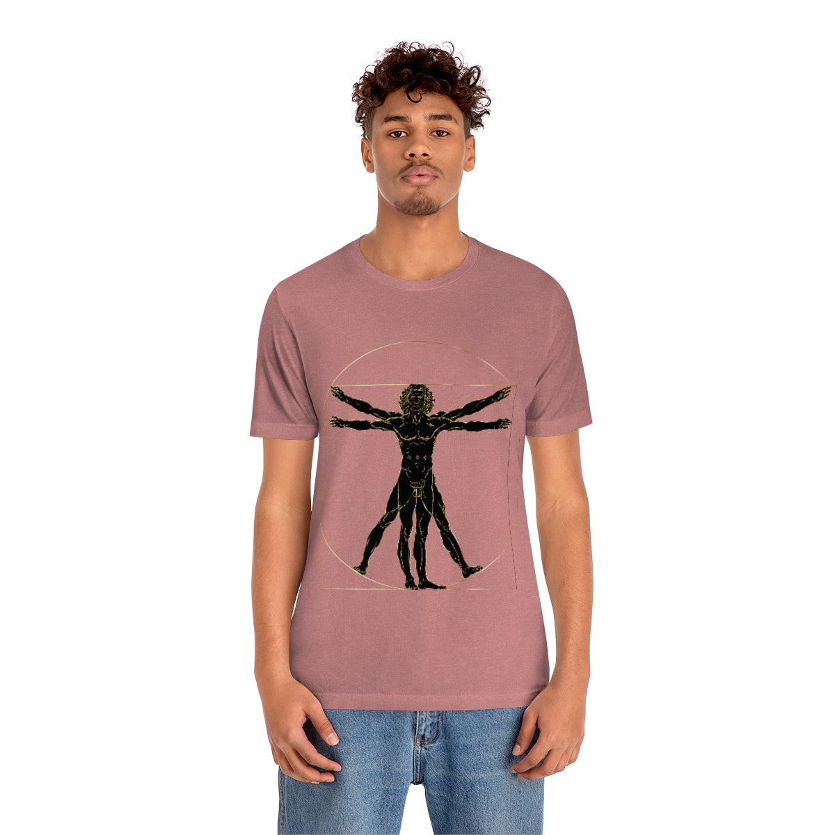 Vitruvian Man by Leonardo Da Vinci Science Lover Unisex Jersey Short Sleeve T-Shirt Ichaku [Perfect Gifts Selection]