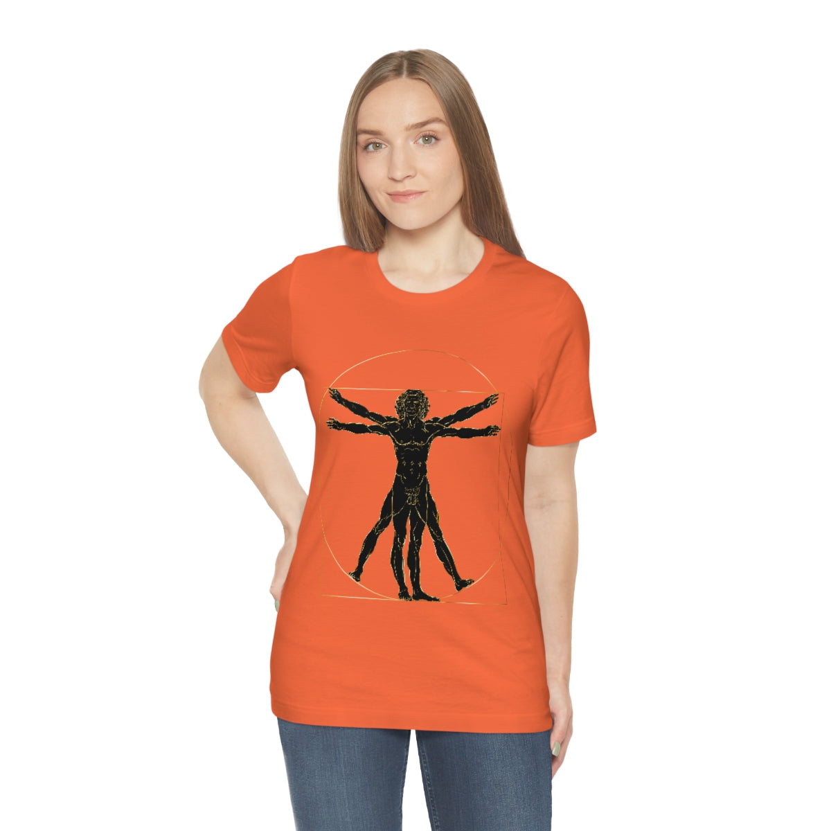 Vitruvian Man by Leonardo Da Vinci Science Lover Unisex Jersey Short Sleeve T-Shirt Ichaku [Perfect Gifts Selection]