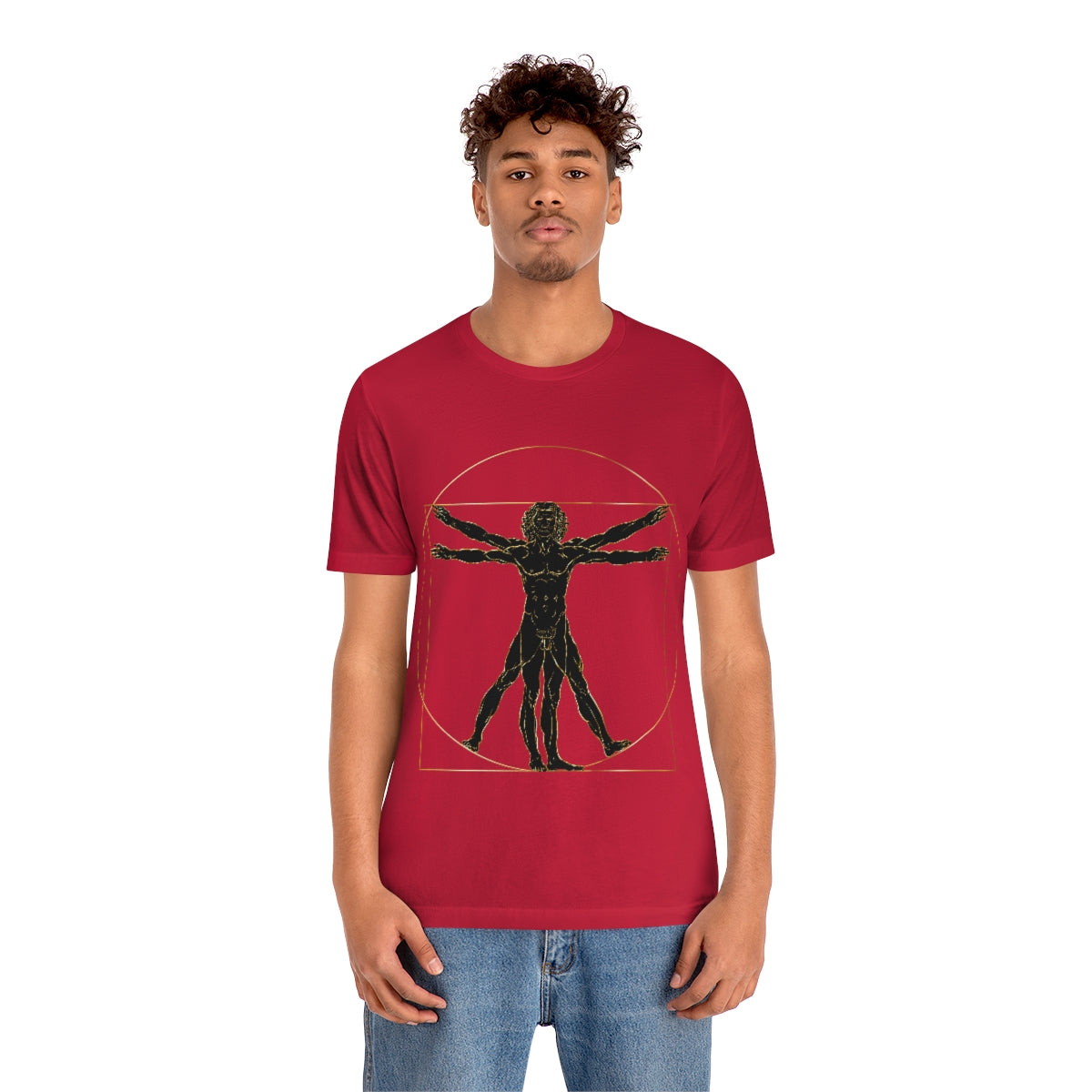 Vitruvian Man by Leonardo Da Vinci Science Lover Unisex Jersey Short Sleeve T-Shirt Ichaku [Perfect Gifts Selection]