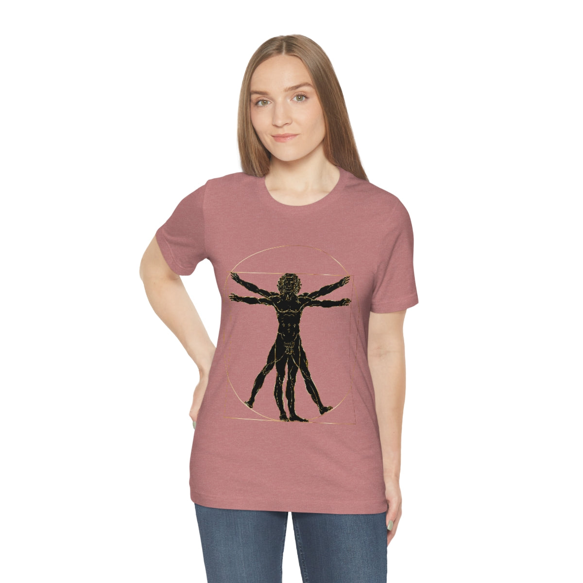 Vitruvian Man by Leonardo Da Vinci Science Lover Unisex Jersey Short Sleeve T-Shirt Ichaku [Perfect Gifts Selection]