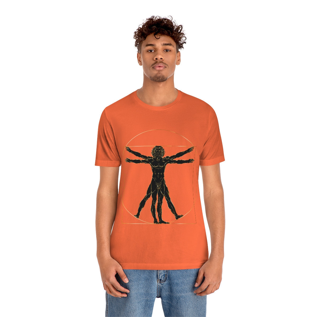 Vitruvian Man by Leonardo Da Vinci Science Lover Unisex Jersey Short Sleeve T-Shirt Ichaku [Perfect Gifts Selection]