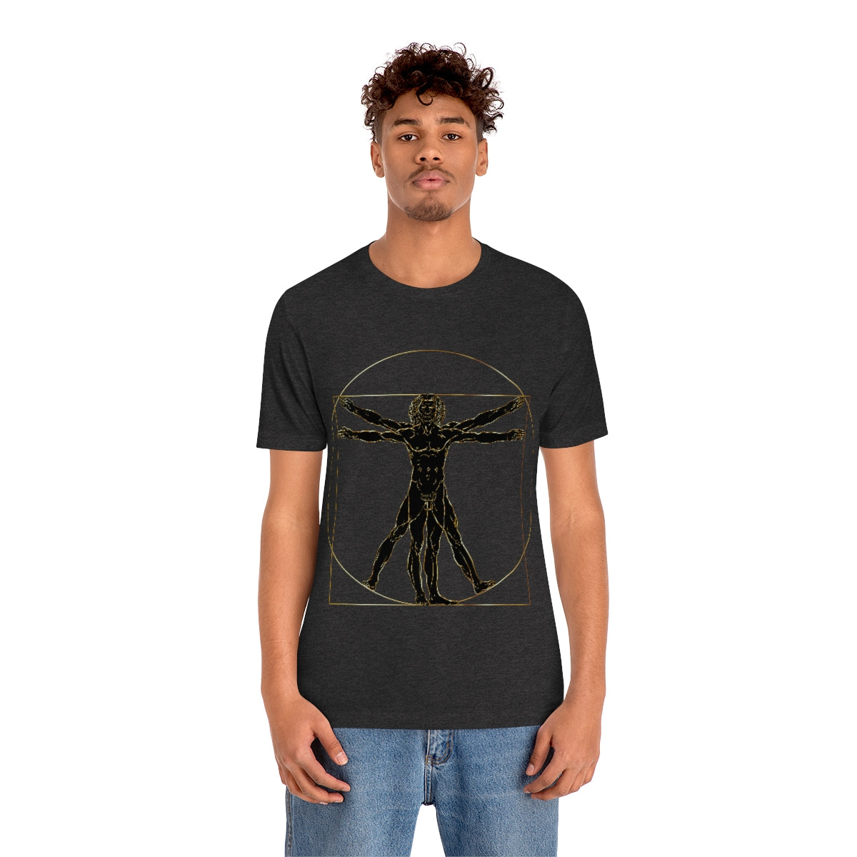 Vitruvian Man by Leonardo Da Vinci Science Lover Unisex Jersey Short Sleeve T-Shirt Ichaku [Perfect Gifts Selection]