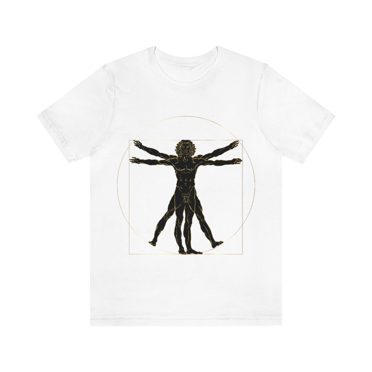 Vitruvian Man by Leonardo Da Vinci Science Lover Unisex Jersey Short Sleeve T-Shirt Ichaku [Perfect Gifts Selection]