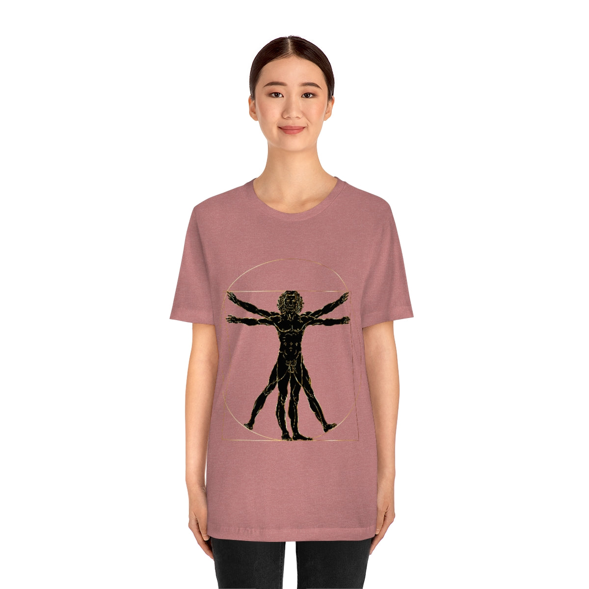 Vitruvian Man by Leonardo Da Vinci Science Lover Unisex Jersey Short Sleeve T-Shirt Ichaku [Perfect Gifts Selection]