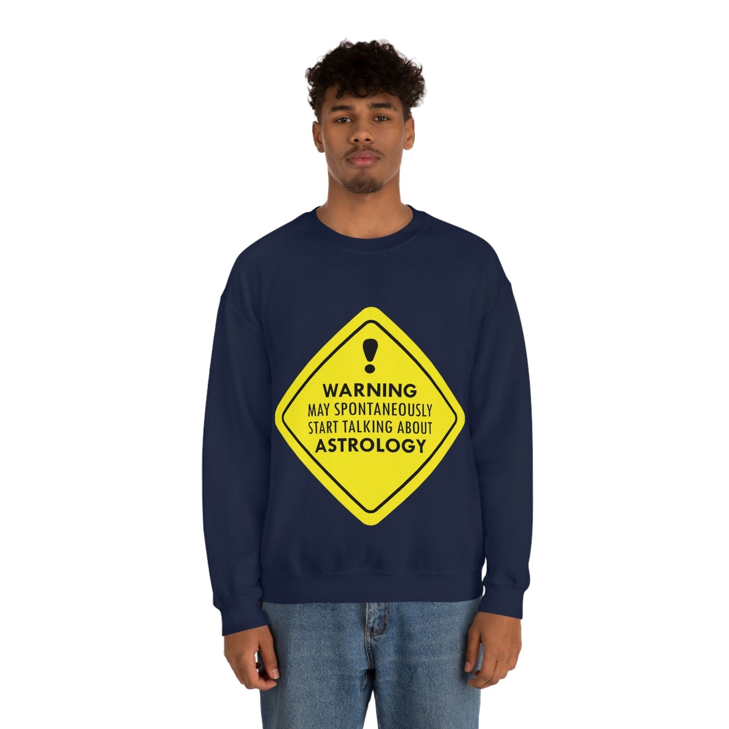 Warning May Spontaneously Start Talking About Astrology Zodiac Sign Unisex Heavy Blend™ Crewneck Sweatshirt Ichaku [Perfect Gifts Selection]