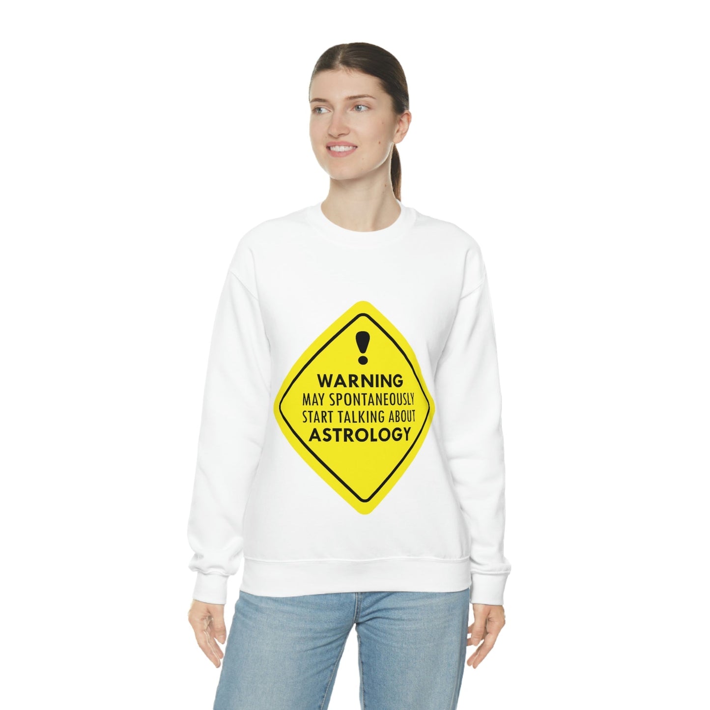 Warning May Spontaneously Start Talking About Astrology Zodiac Sign Unisex Heavy Blend™ Crewneck Sweatshirt Ichaku [Perfect Gifts Selection]