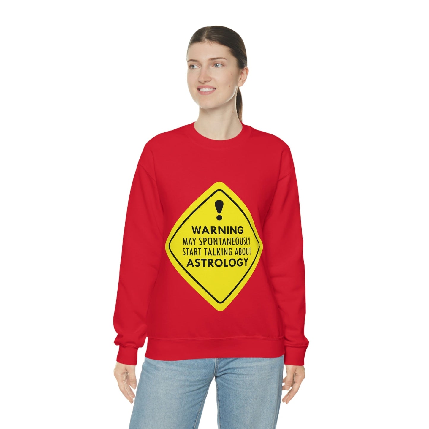 Warning May Spontaneously Start Talking About Astrology Zodiac Sign Unisex Heavy Blend™ Crewneck Sweatshirt Ichaku [Perfect Gifts Selection]