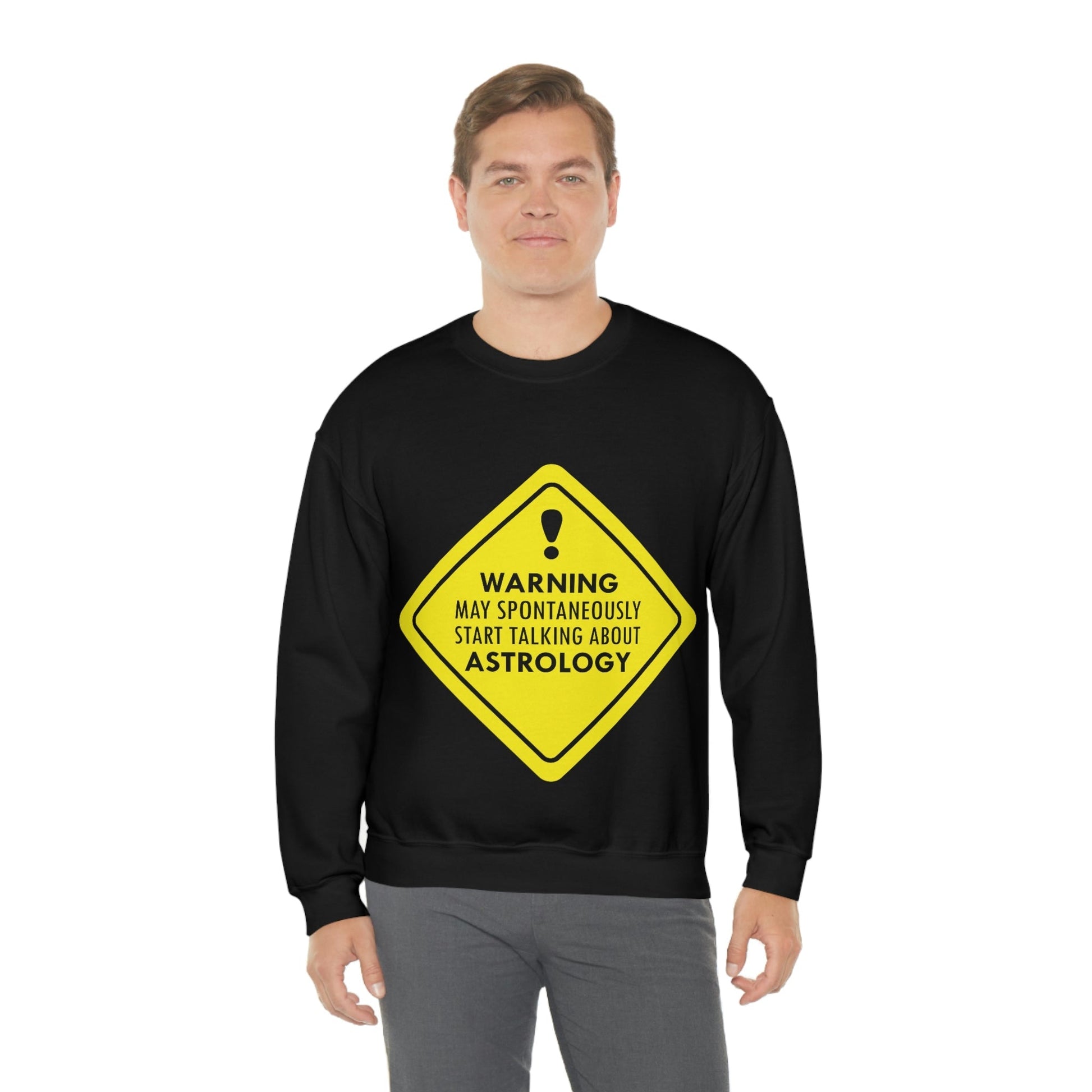 Warning May Spontaneously Start Talking About Astrology Zodiac Sign Unisex Heavy Blend™ Crewneck Sweatshirt Ichaku [Perfect Gifts Selection]