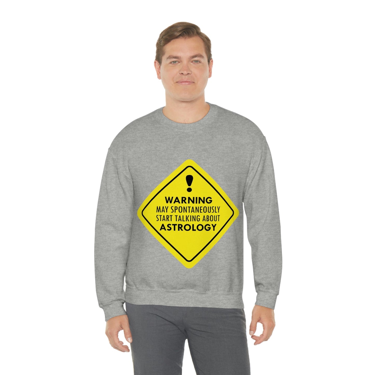 Warning May Spontaneously Start Talking About Astrology Zodiac Sign Unisex Heavy Blend™ Crewneck Sweatshirt Ichaku [Perfect Gifts Selection]