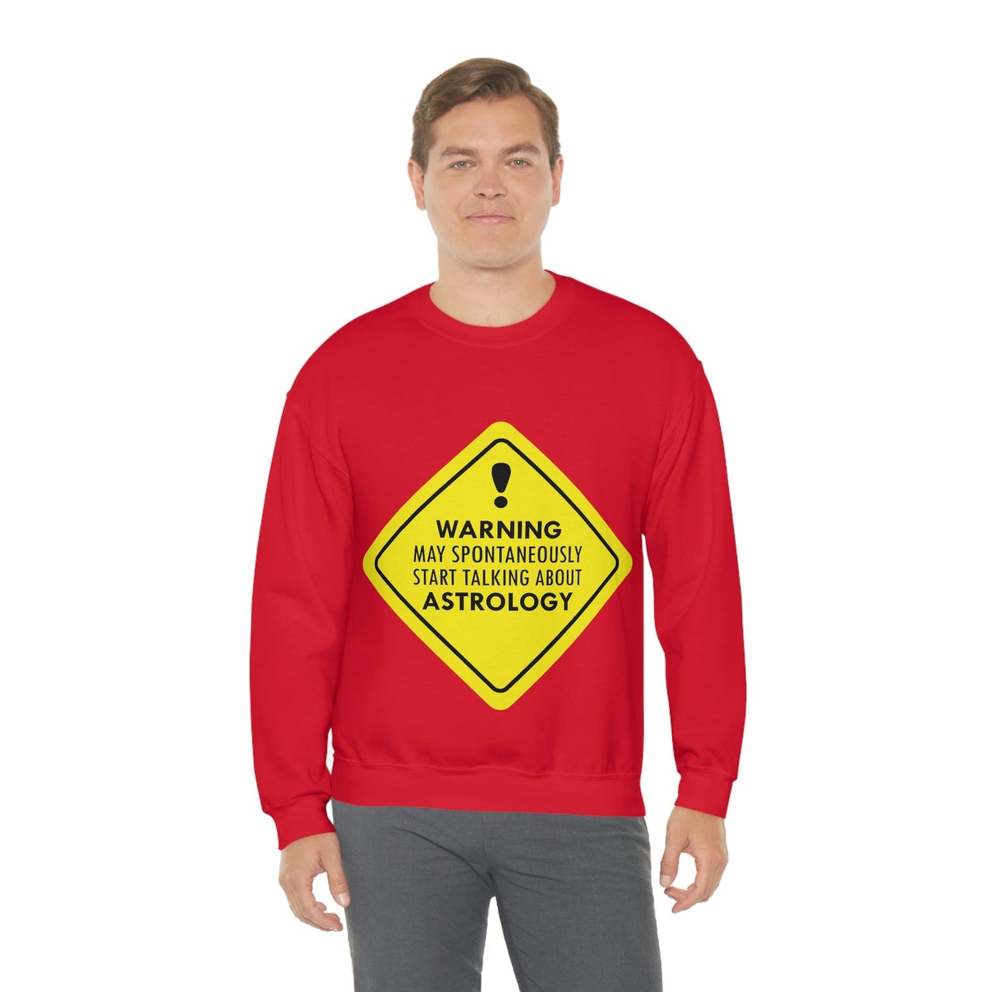 Warning May Spontaneously Start Talking About Astrology Zodiac Sign Unisex Heavy Blend™ Crewneck Sweatshirt Ichaku [Perfect Gifts Selection]