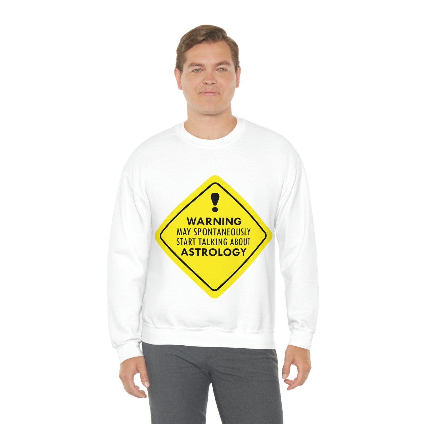 Warning May Spontaneously Start Talking About Astrology Zodiac Sign Unisex Heavy Blend™ Crewneck Sweatshirt Ichaku [Perfect Gifts Selection]