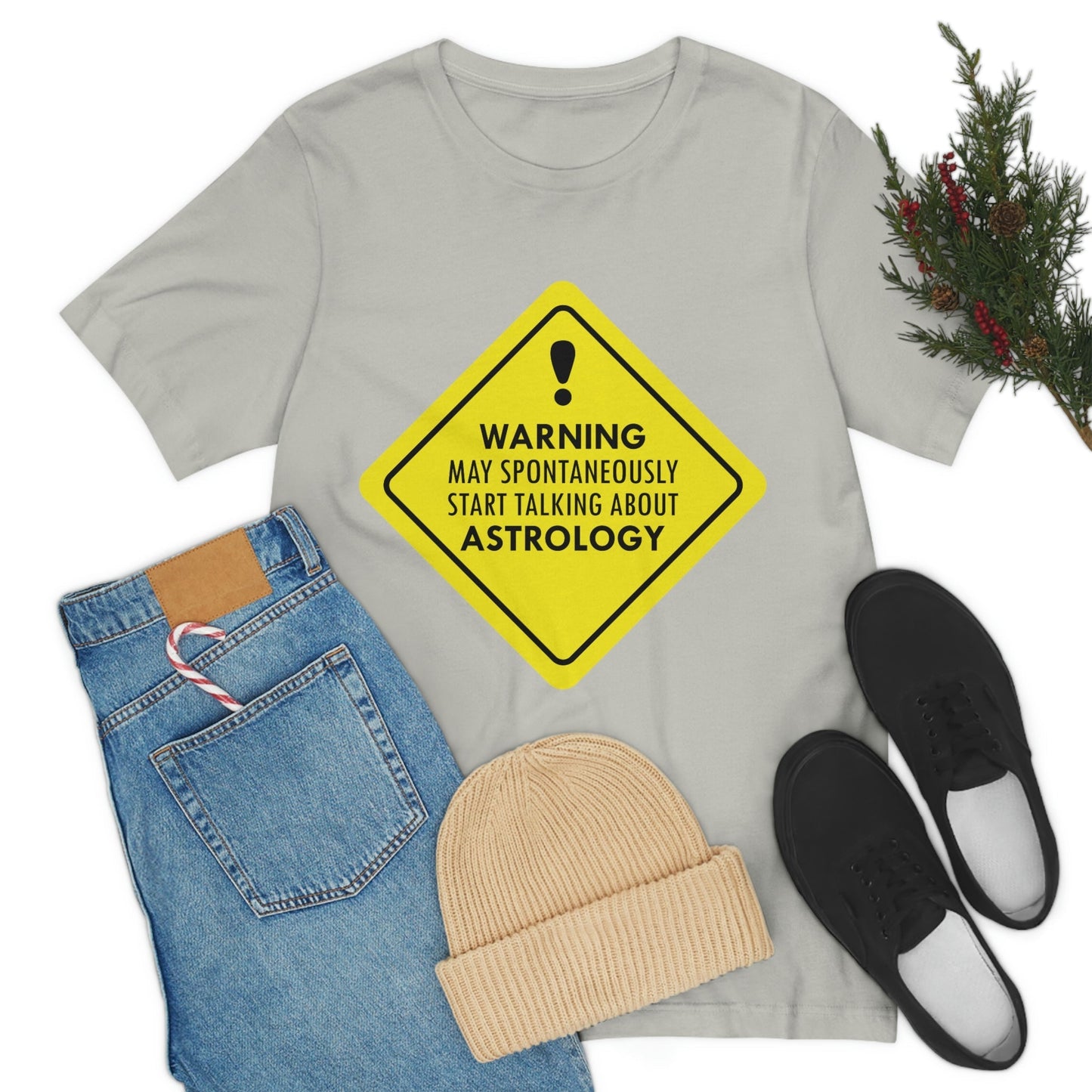 Warning May Spontaneously Start Talking About Astrology Zodiac Sign Unisex Jersey Short Sleeve T-Shirt Ichaku [Perfect Gifts Selection]