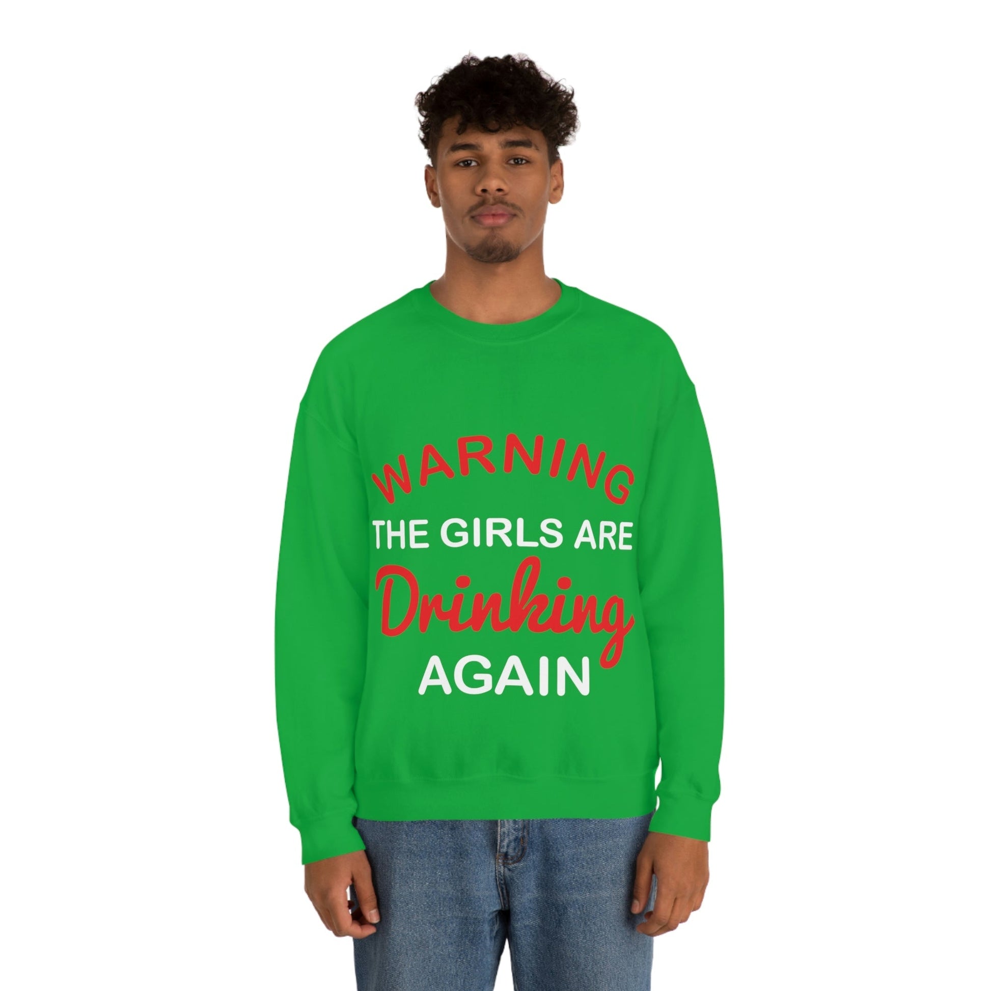 Warning The Girls Are Drinking Again Bar Lovers Slogans Unisex Heavy Blend™ Crewneck Sweatshirt Ichaku [Perfect Gifts Selection]