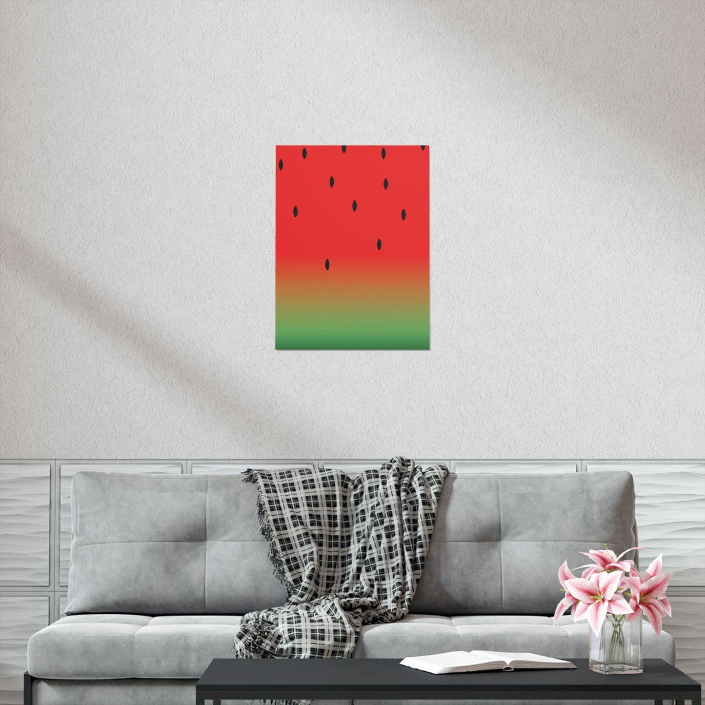 Watermelon Seeds Background Fruit Pattern Art Premium Matte Vertical Posters Ichaku [Perfect Gifts Selection]