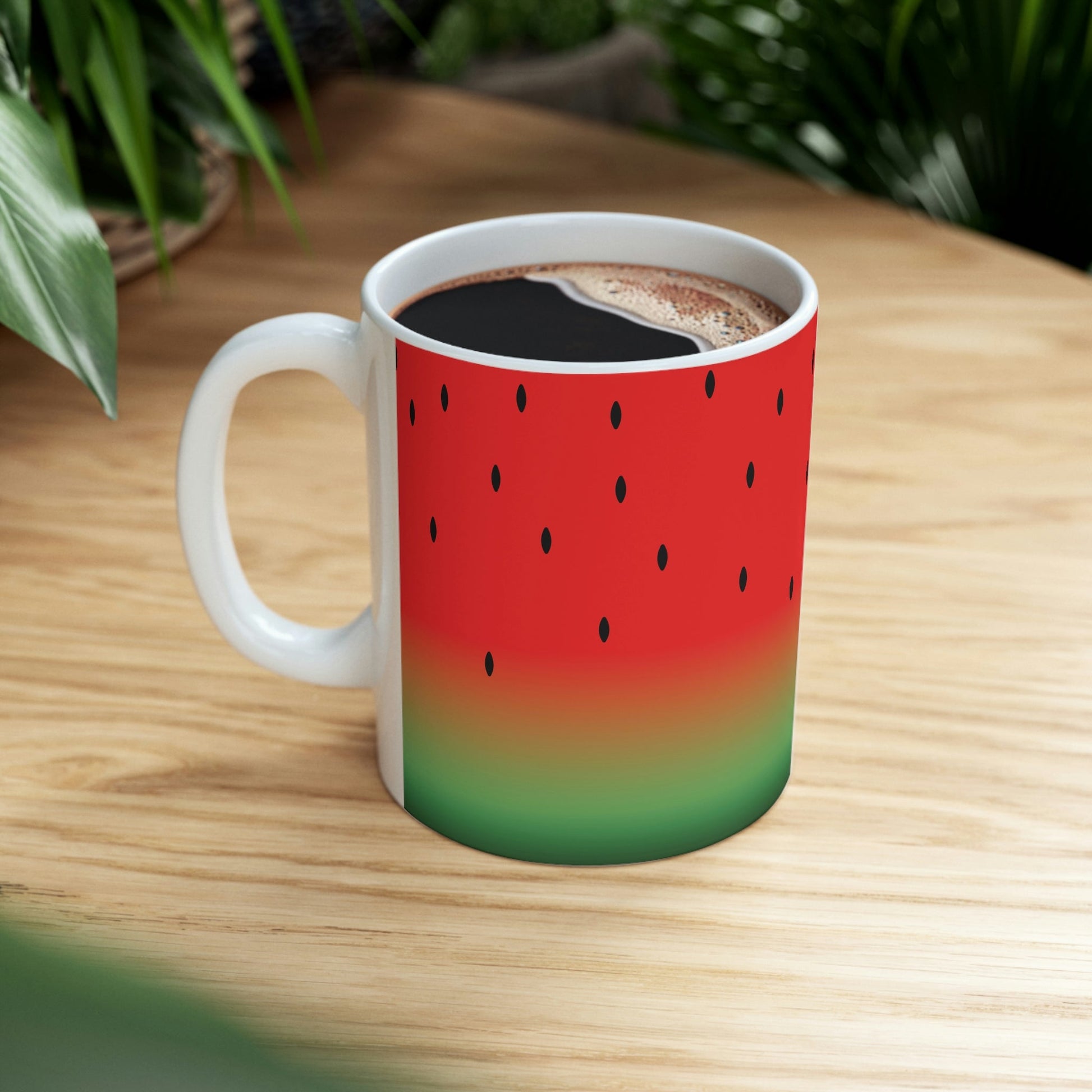 Watermelon Seeds Background Fruit Pattern Ceramic Mug 11oz Ichaku [Perfect Gifts Selection]