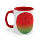 Watermelon Seeds Background Fruit Pattern Classic Accent Coffee Mug 11oz Ichaku [Perfect Gifts Selection]