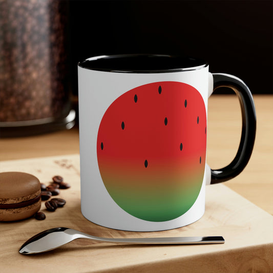 Watermelon Seeds Background Fruit Pattern Classic Accent Coffee Mug 11oz Ichaku [Perfect Gifts Selection]