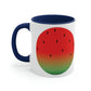 Watermelon Seeds Background Fruit Pattern Classic Accent Coffee Mug 11oz Ichaku [Perfect Gifts Selection]