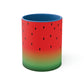 Watermelon Seeds Background Fruit Pattern Classic Accent Coffee Mug 11oz Ichaku [Perfect Gifts Selection]