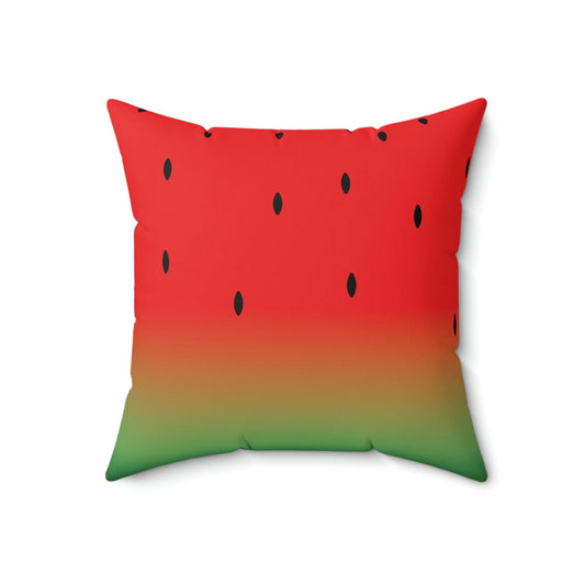 Watermelon Seeds Background Fruit Pattern Spun Polyester Square Pillow Ichaku [Perfect Gifts Selection]