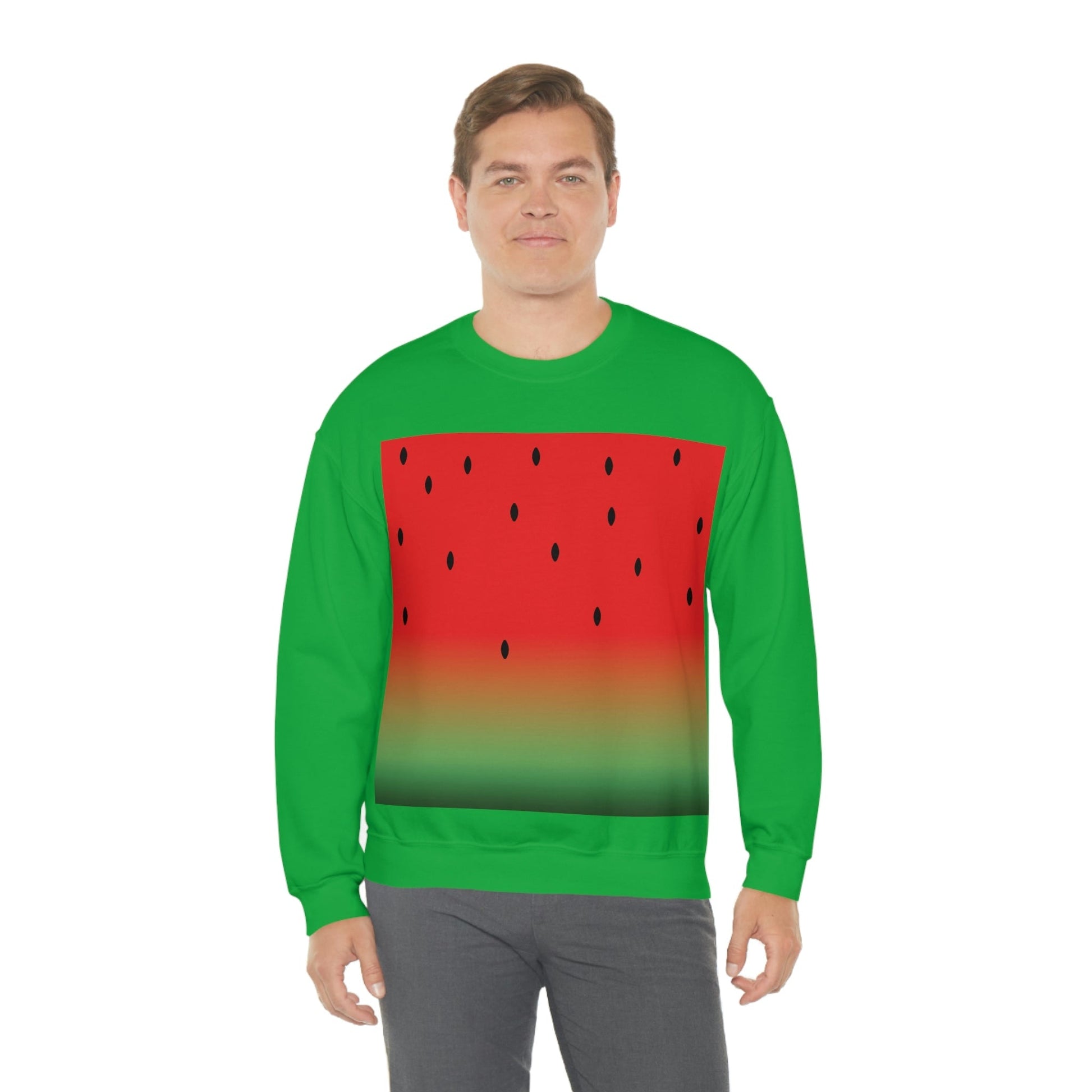 Watermelon Seeds Background Fruit Pattern Unisex Heavy Blend™ Crewneck Sweatshirt Ichaku [Perfect Gifts Selection]