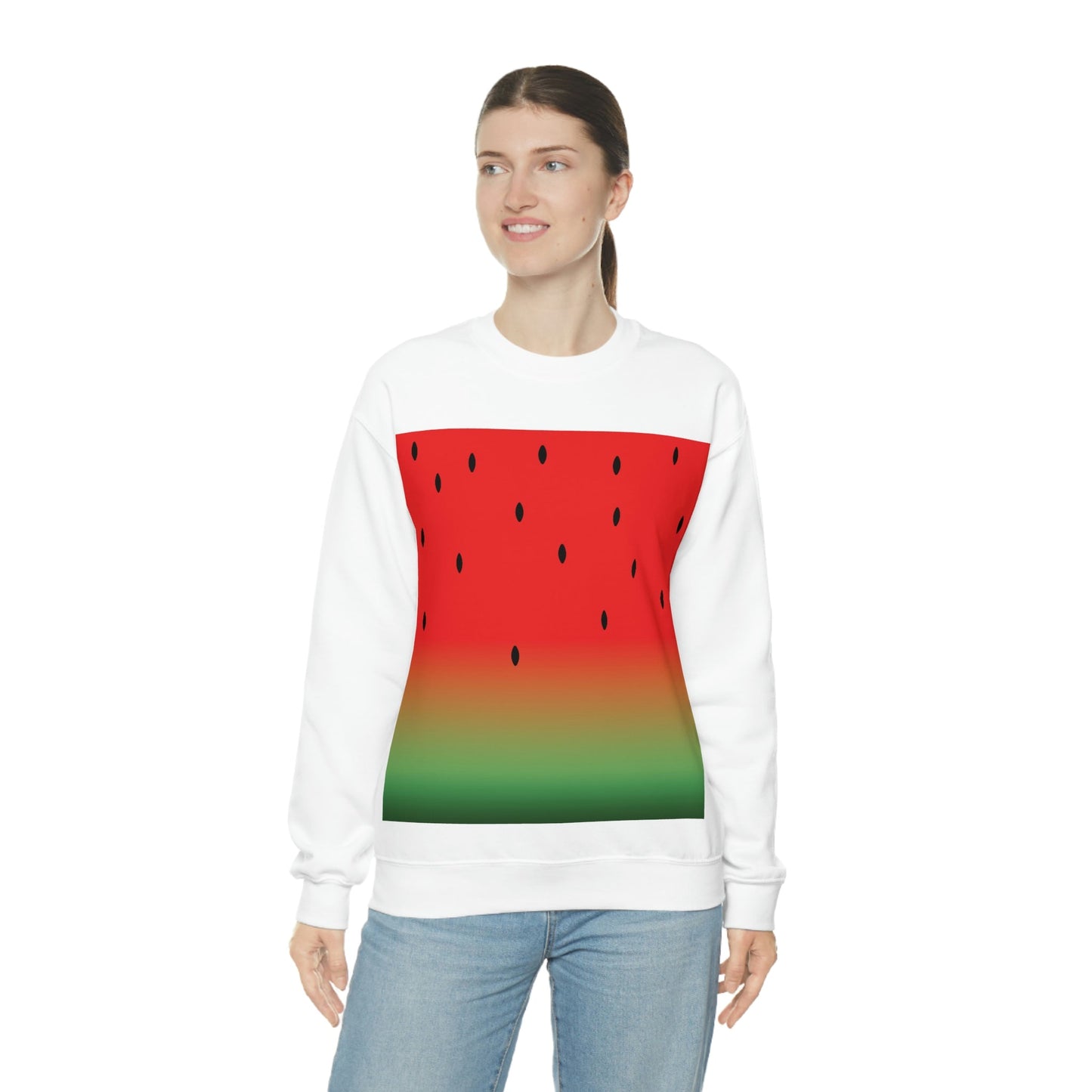 Watermelon Seeds Background Fruit Pattern Unisex Heavy Blend™ Crewneck Sweatshirt Ichaku [Perfect Gifts Selection]