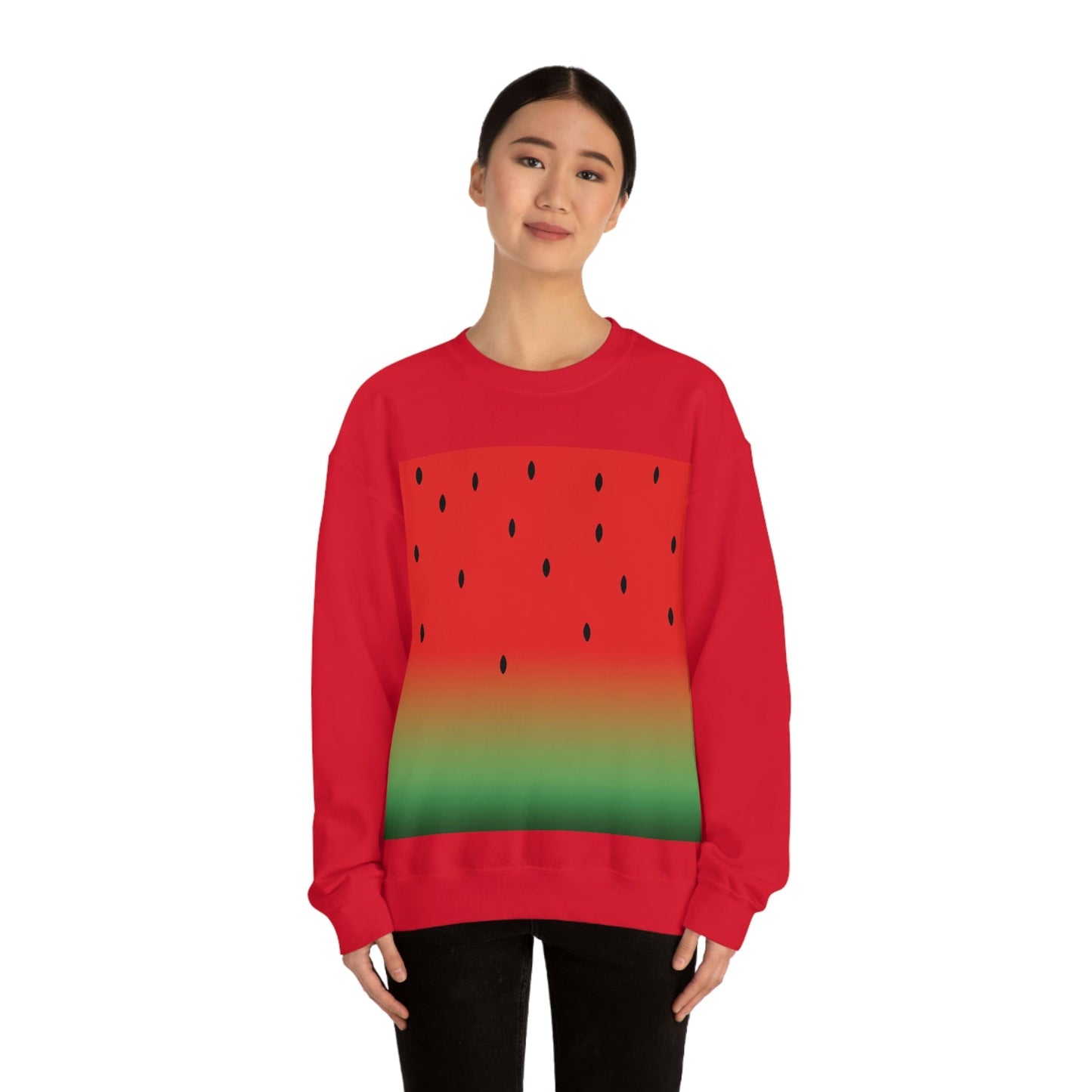 Watermelon Seeds Background Fruit Pattern Unisex Heavy Blend™ Crewneck Sweatshirt Ichaku [Perfect Gifts Selection]