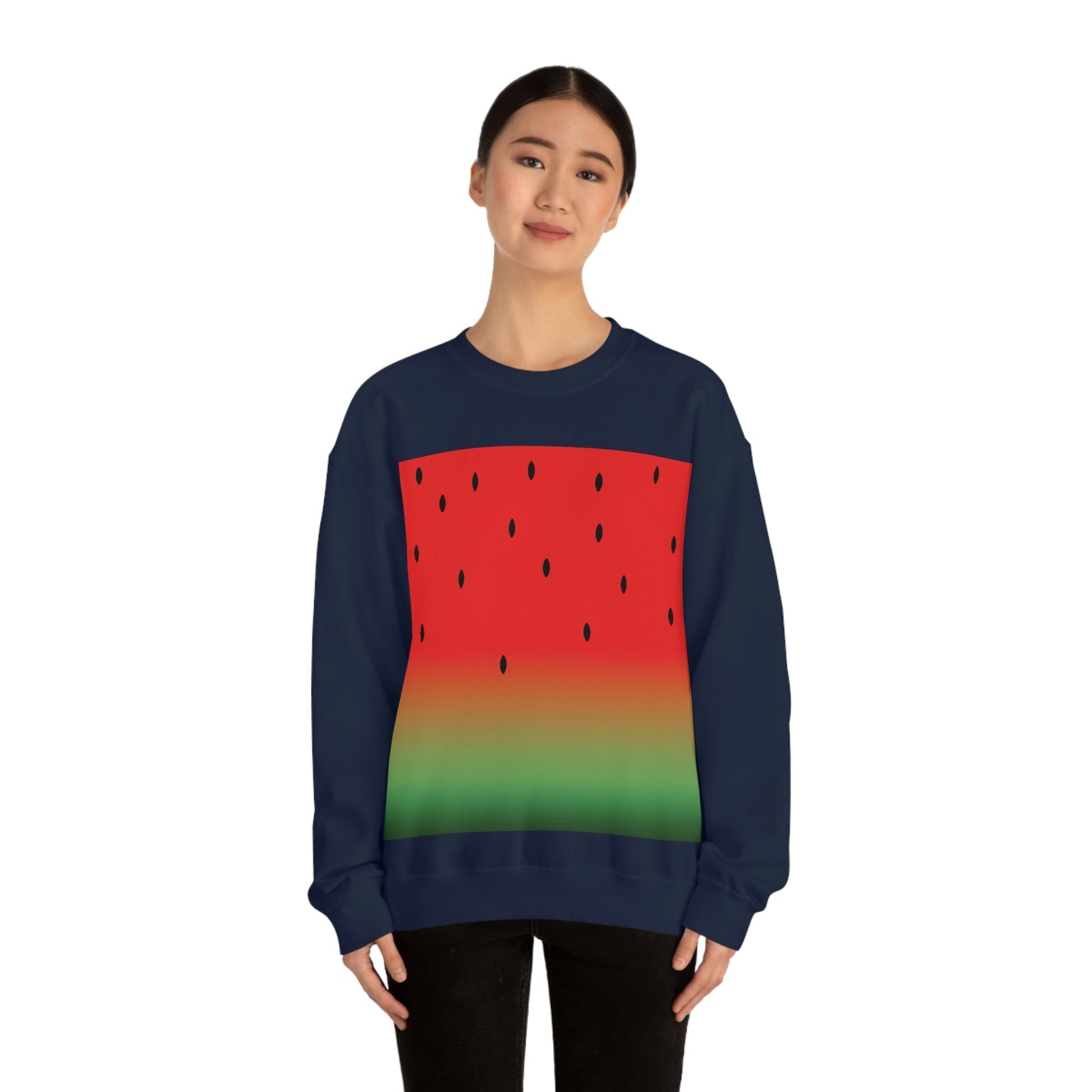 Watermelon Seeds Background Fruit Pattern Unisex Heavy Blend™ Crewneck Sweatshirt Ichaku [Perfect Gifts Selection]