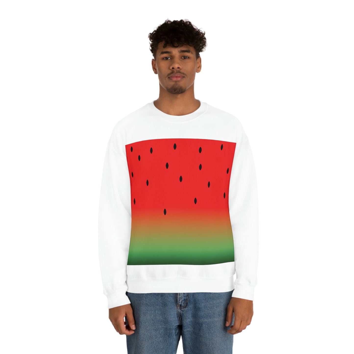 Watermelon Seeds Background Fruit Pattern Unisex Heavy Blend™ Crewneck Sweatshirt Ichaku [Perfect Gifts Selection]