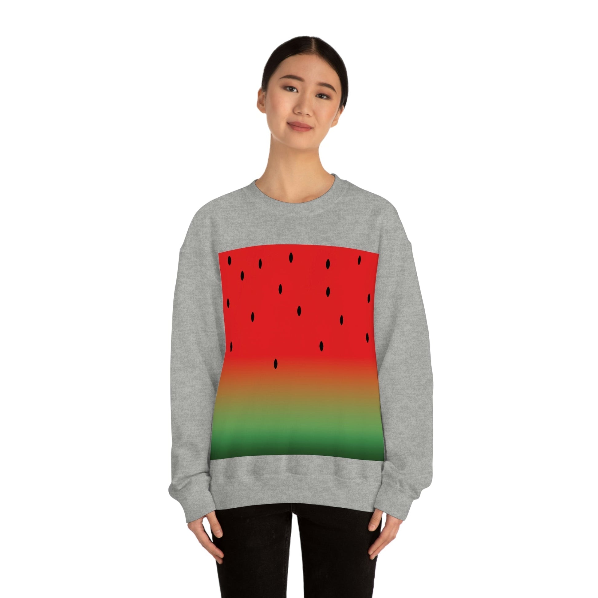 Watermelon Seeds Background Fruit Pattern Unisex Heavy Blend™ Crewneck Sweatshirt Ichaku [Perfect Gifts Selection]