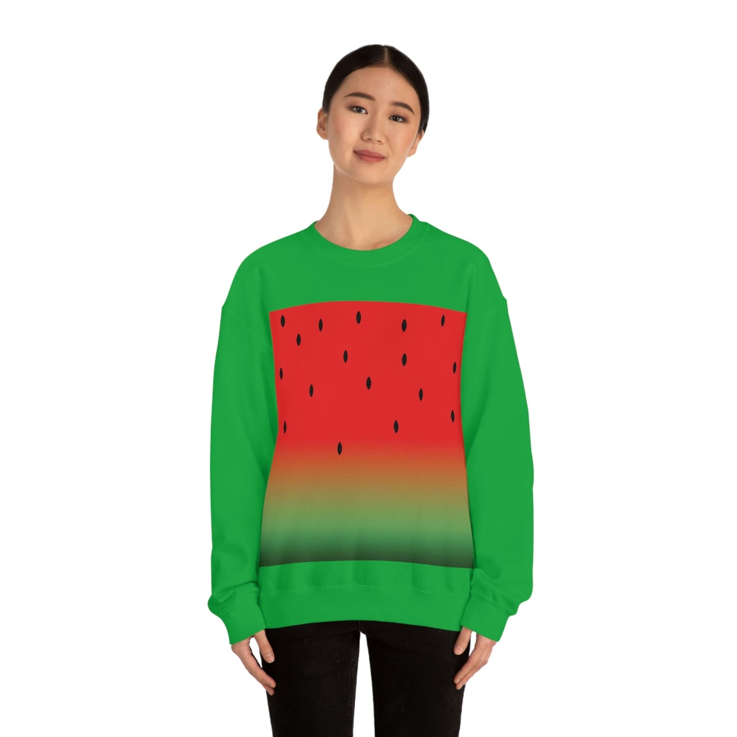 Watermelon Seeds Background Fruit Pattern Unisex Heavy Blend™ Crewneck Sweatshirt Ichaku [Perfect Gifts Selection]