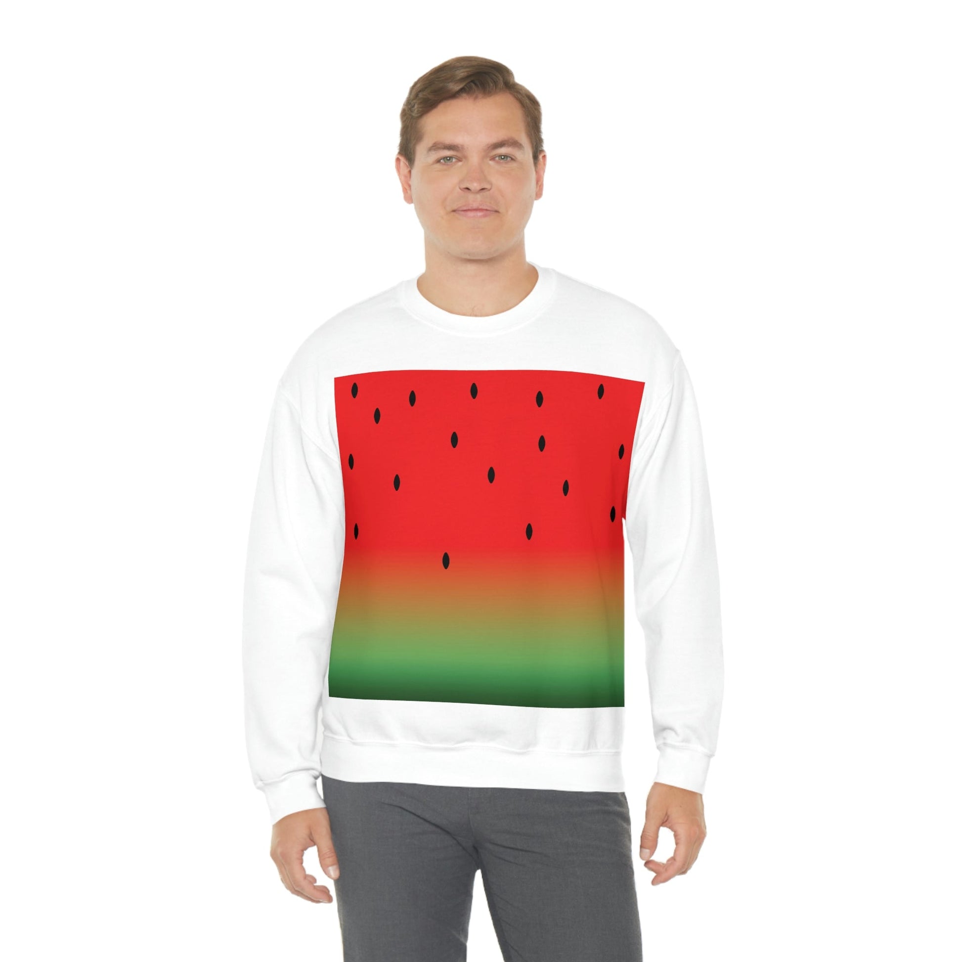 Watermelon Seeds Background Fruit Pattern Unisex Heavy Blend™ Crewneck Sweatshirt Ichaku [Perfect Gifts Selection]