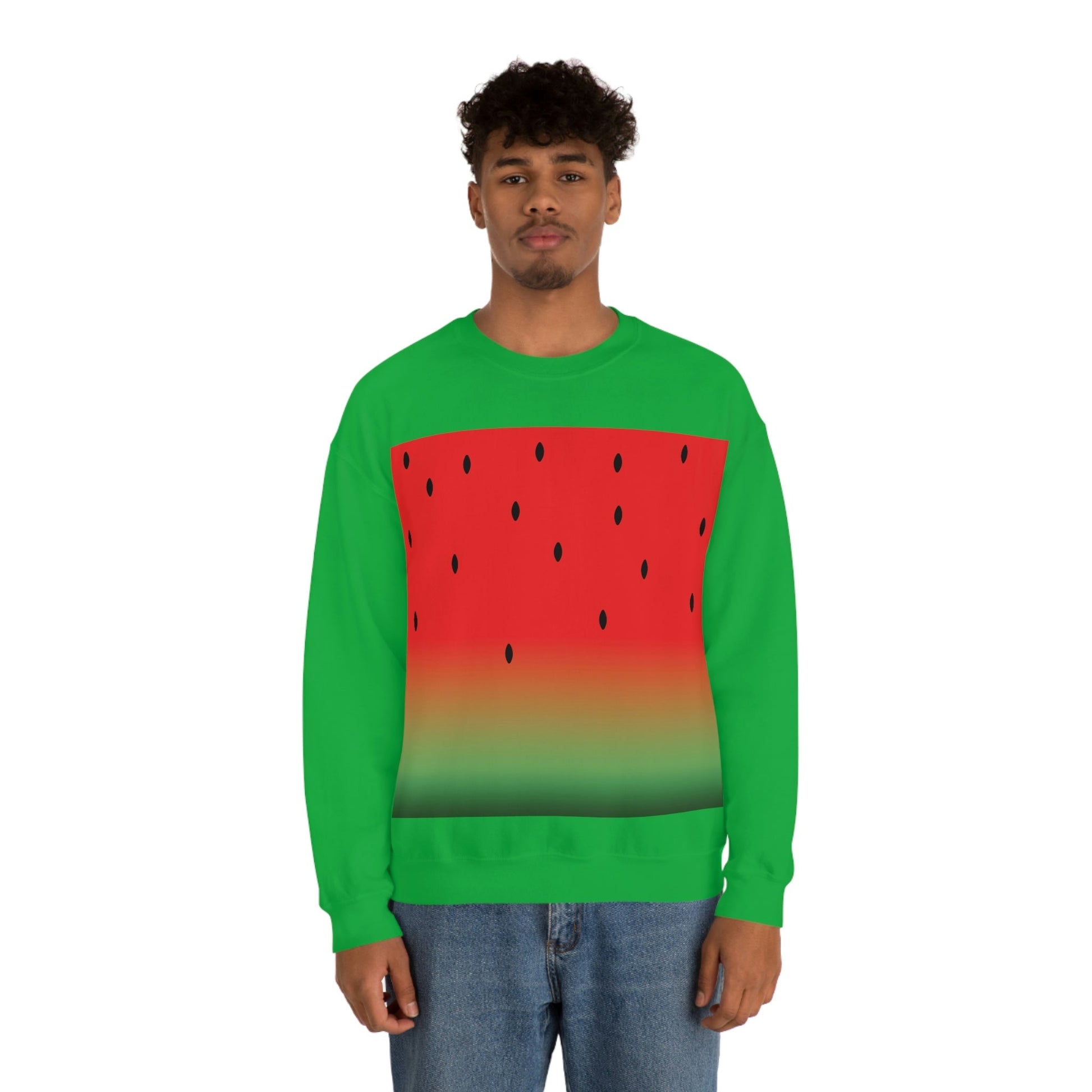 Watermelon Seeds Background Fruit Pattern Unisex Heavy Blend™ Crewneck Sweatshirt Ichaku [Perfect Gifts Selection]