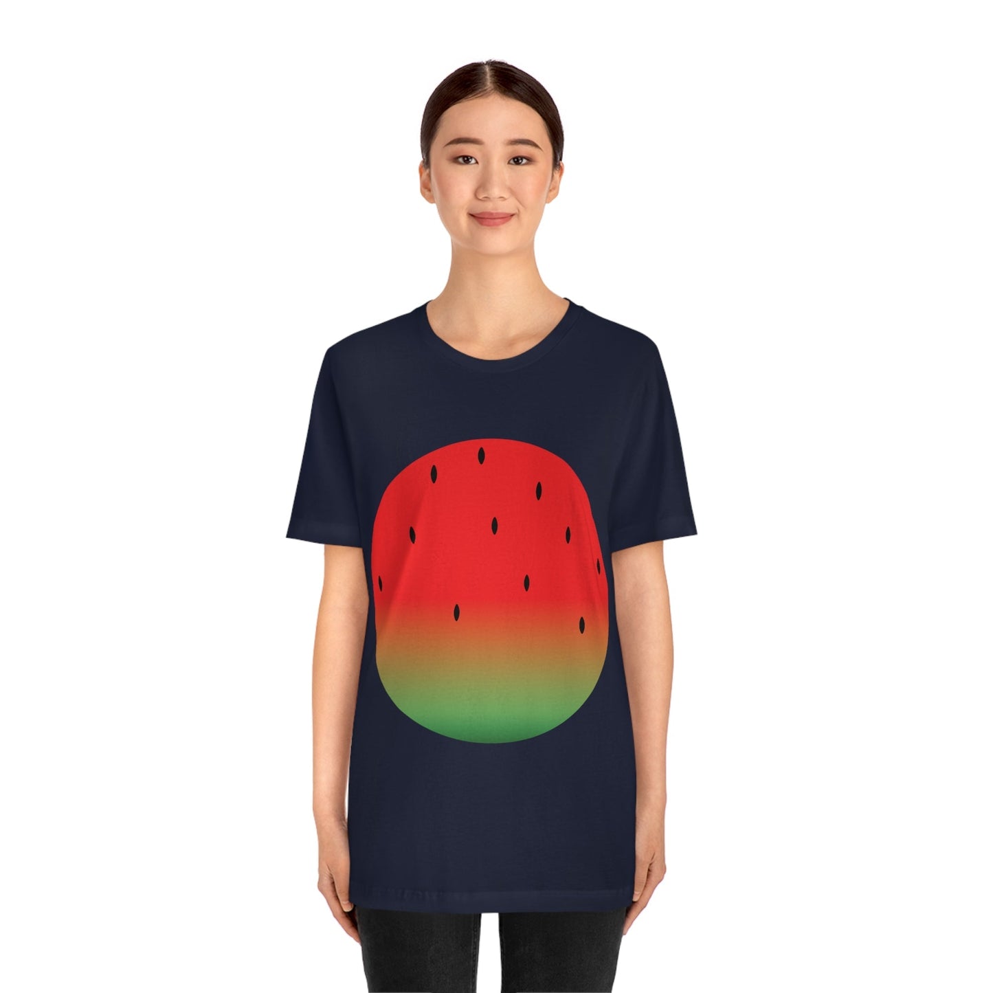 Watermelon Seeds Background Fruit Pattern Unisex Jersey Short Sleeve T-Shirt Ichaku [Perfect Gifts Selection]