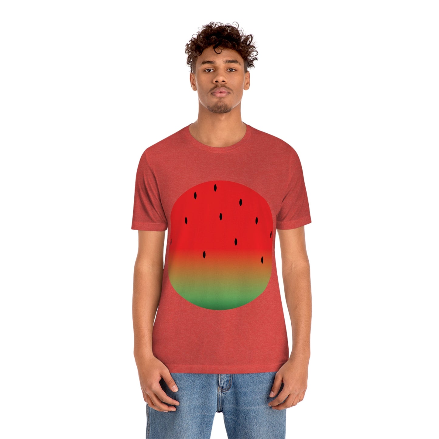 Watermelon Seeds Background Fruit Pattern Unisex Jersey Short Sleeve T-Shirt Ichaku [Perfect Gifts Selection]