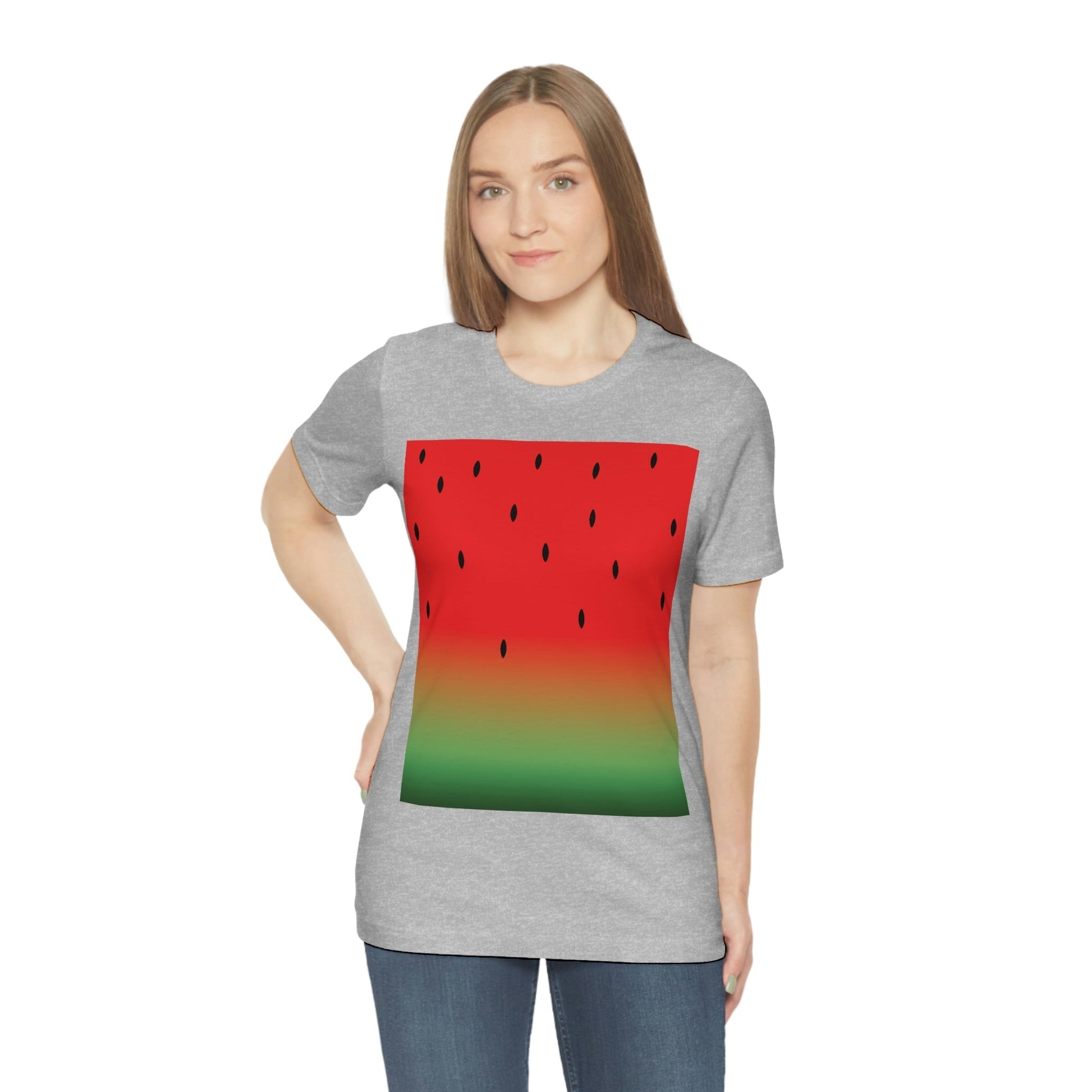 Watermelon Seeds Background Fruit Pattern Unisex Jersey Short Sleeve T-Shirt Ichaku [Perfect Gifts Selection]