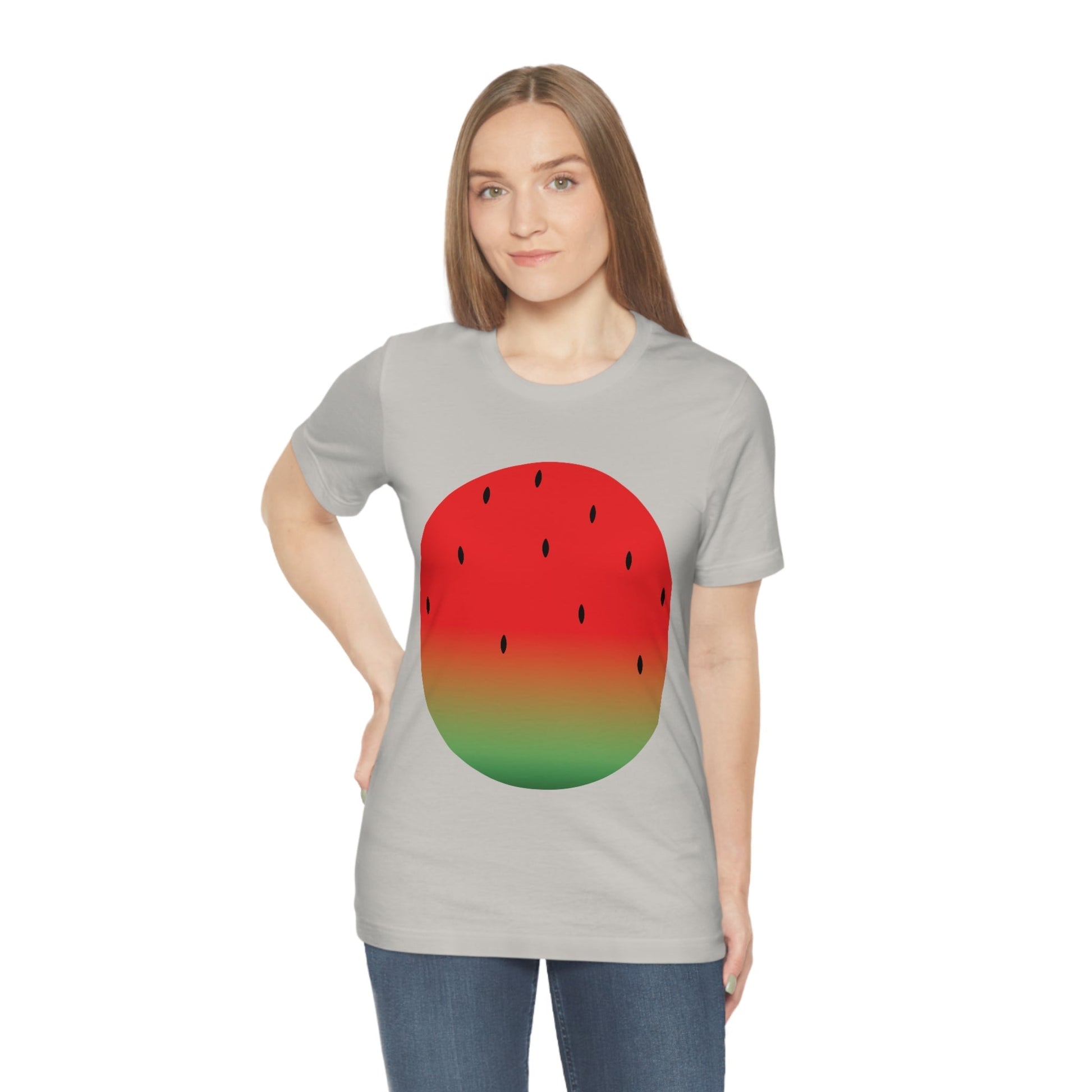 Watermelon Seeds Background Fruit Pattern Unisex Jersey Short Sleeve T-Shirt Ichaku [Perfect Gifts Selection]