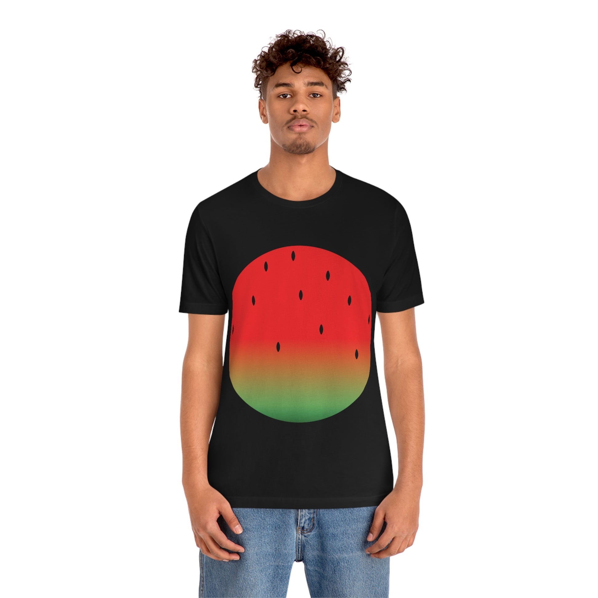 Watermelon Seeds Background Fruit Pattern Unisex Jersey Short Sleeve T-Shirt Ichaku [Perfect Gifts Selection]