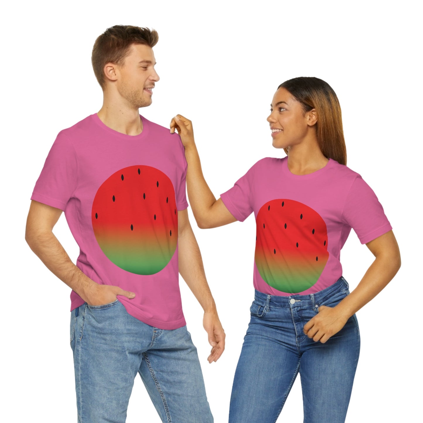 Watermelon Seeds Background Fruit Pattern Unisex Jersey Short Sleeve T-Shirt Ichaku [Perfect Gifts Selection]