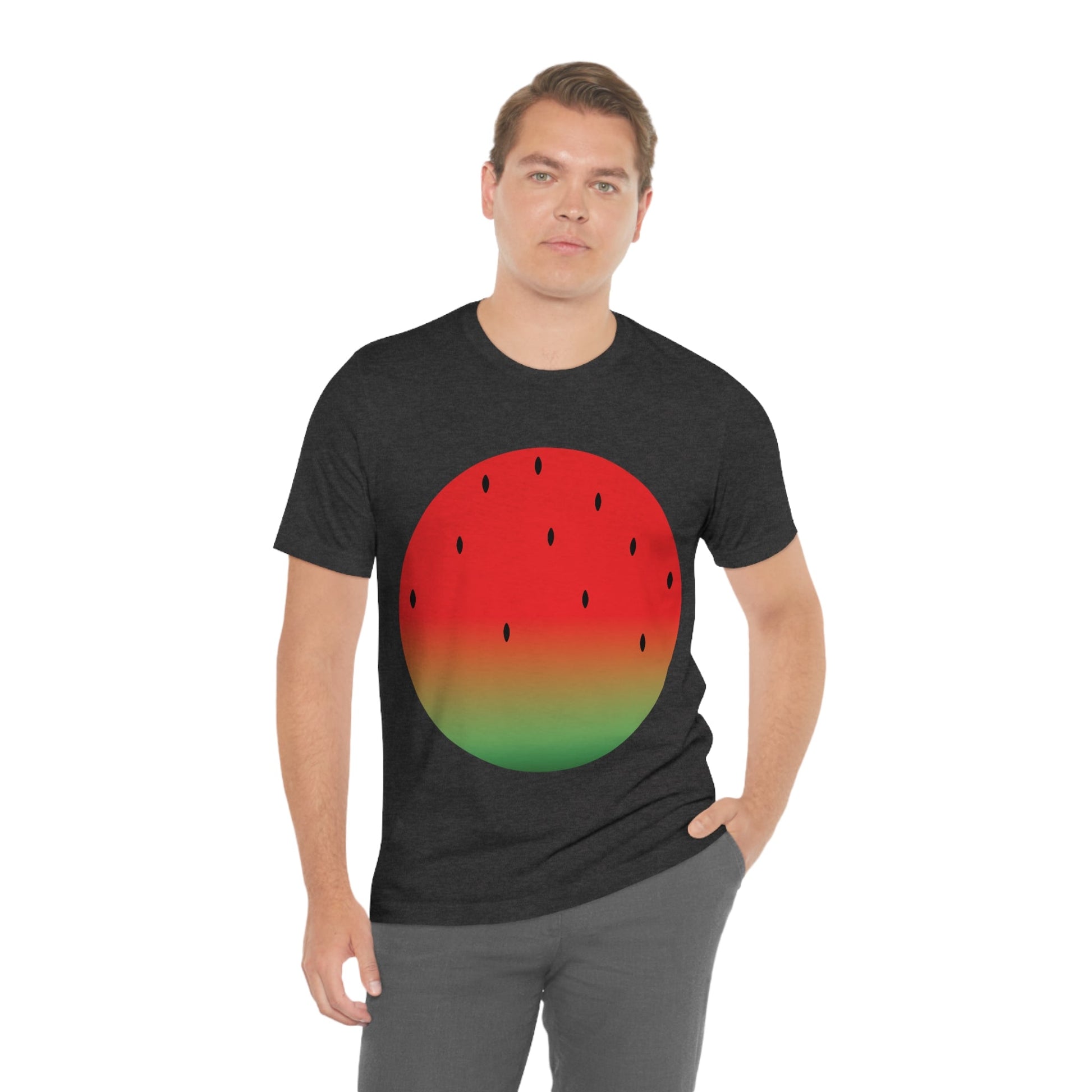 Watermelon Seeds Background Fruit Pattern Unisex Jersey Short Sleeve T-Shirt Ichaku [Perfect Gifts Selection]