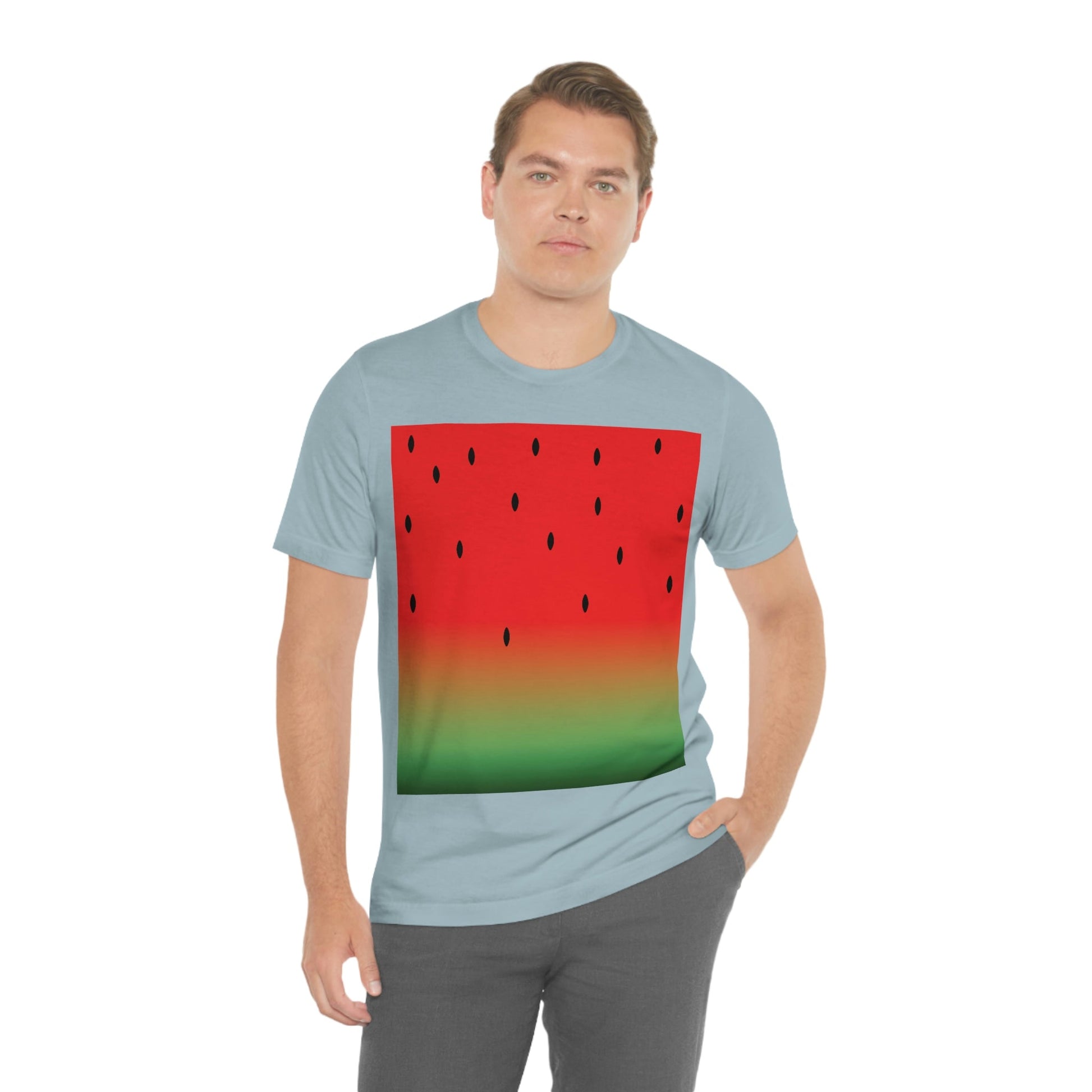 Watermelon Seeds Background Fruit Pattern Unisex Jersey Short Sleeve T-Shirt Ichaku [Perfect Gifts Selection]