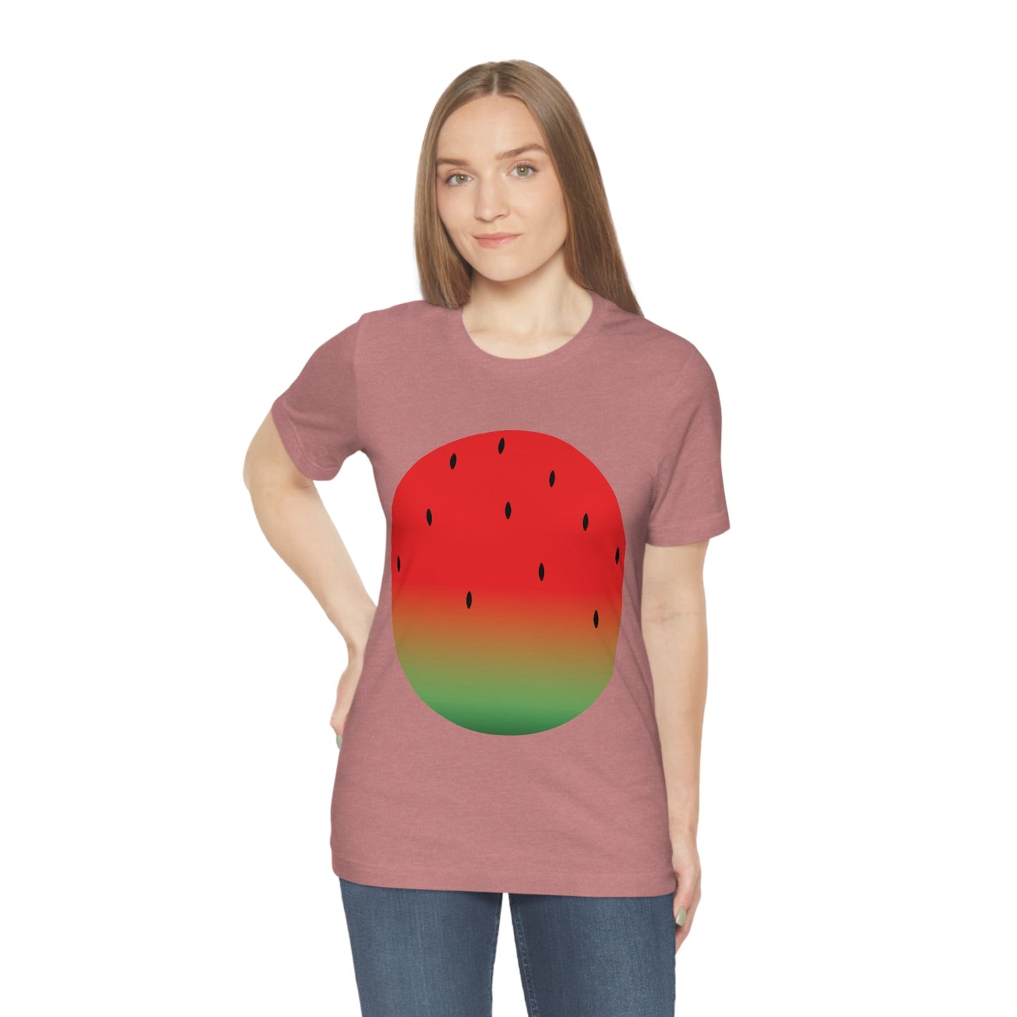 Watermelon Seeds Background Fruit Pattern Unisex Jersey Short Sleeve T-Shirt Ichaku [Perfect Gifts Selection]