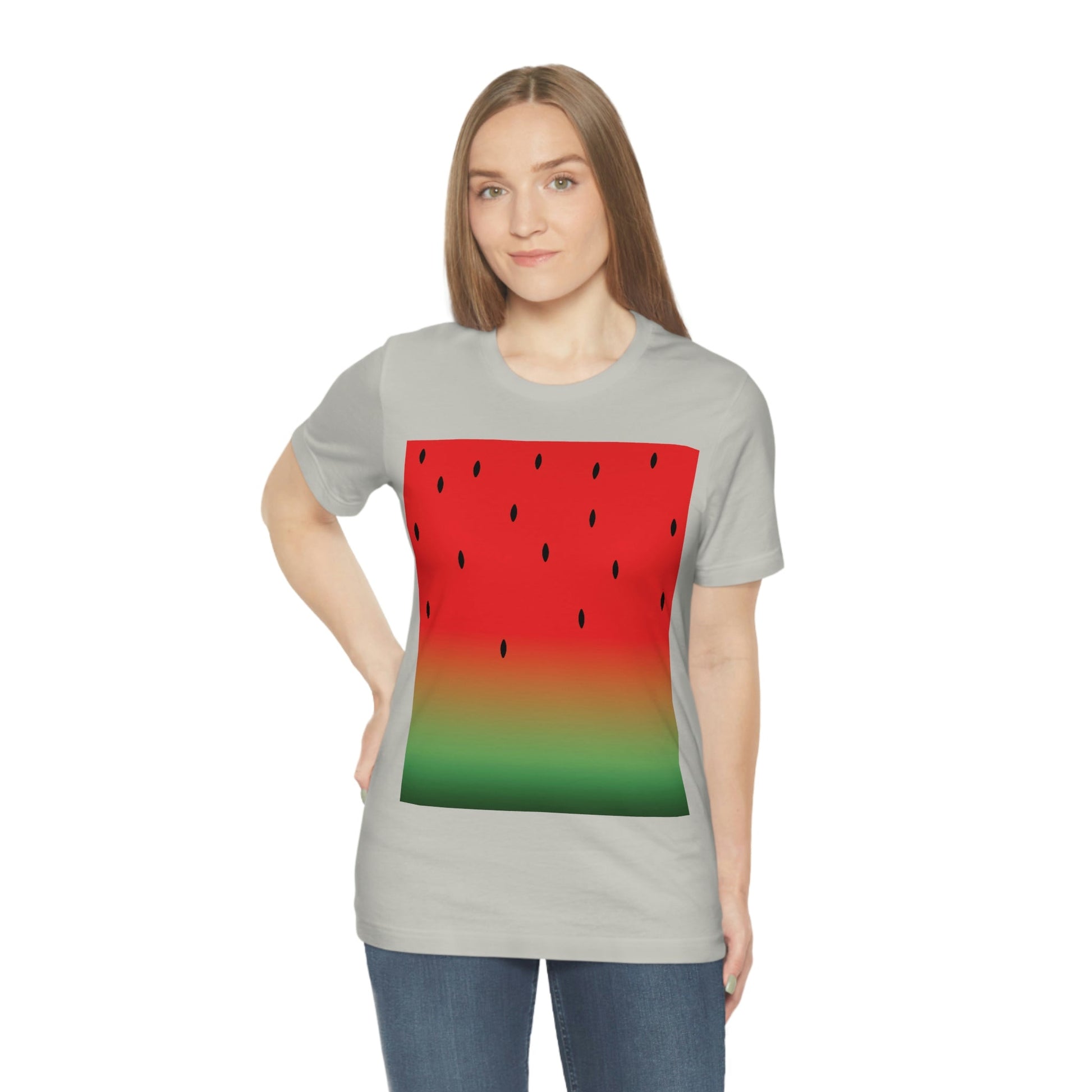 Watermelon Seeds Background Fruit Pattern Unisex Jersey Short Sleeve T-Shirt Ichaku [Perfect Gifts Selection]