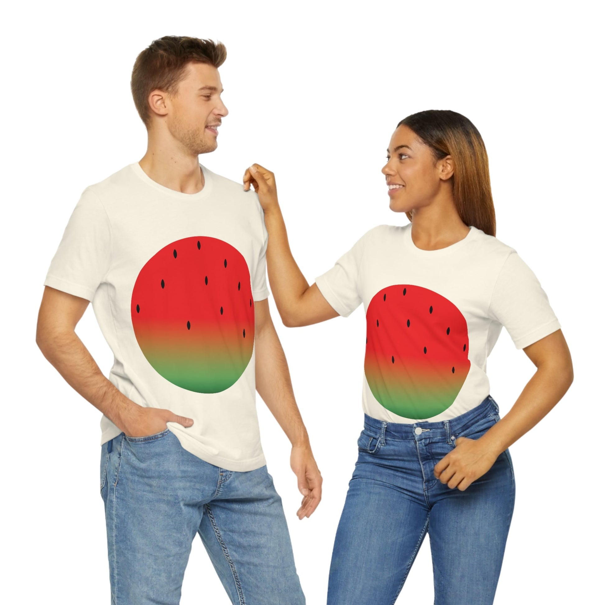 Watermelon Seeds Background Fruit Pattern Unisex Jersey Short Sleeve T-Shirt Ichaku [Perfect Gifts Selection]